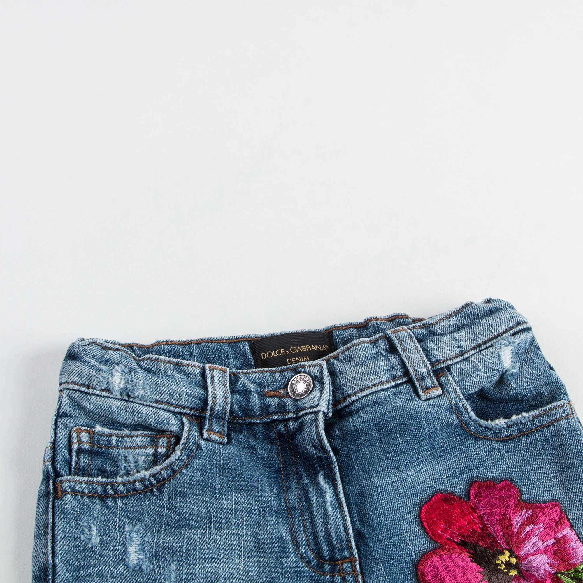 Girls Blue Rose Jeans