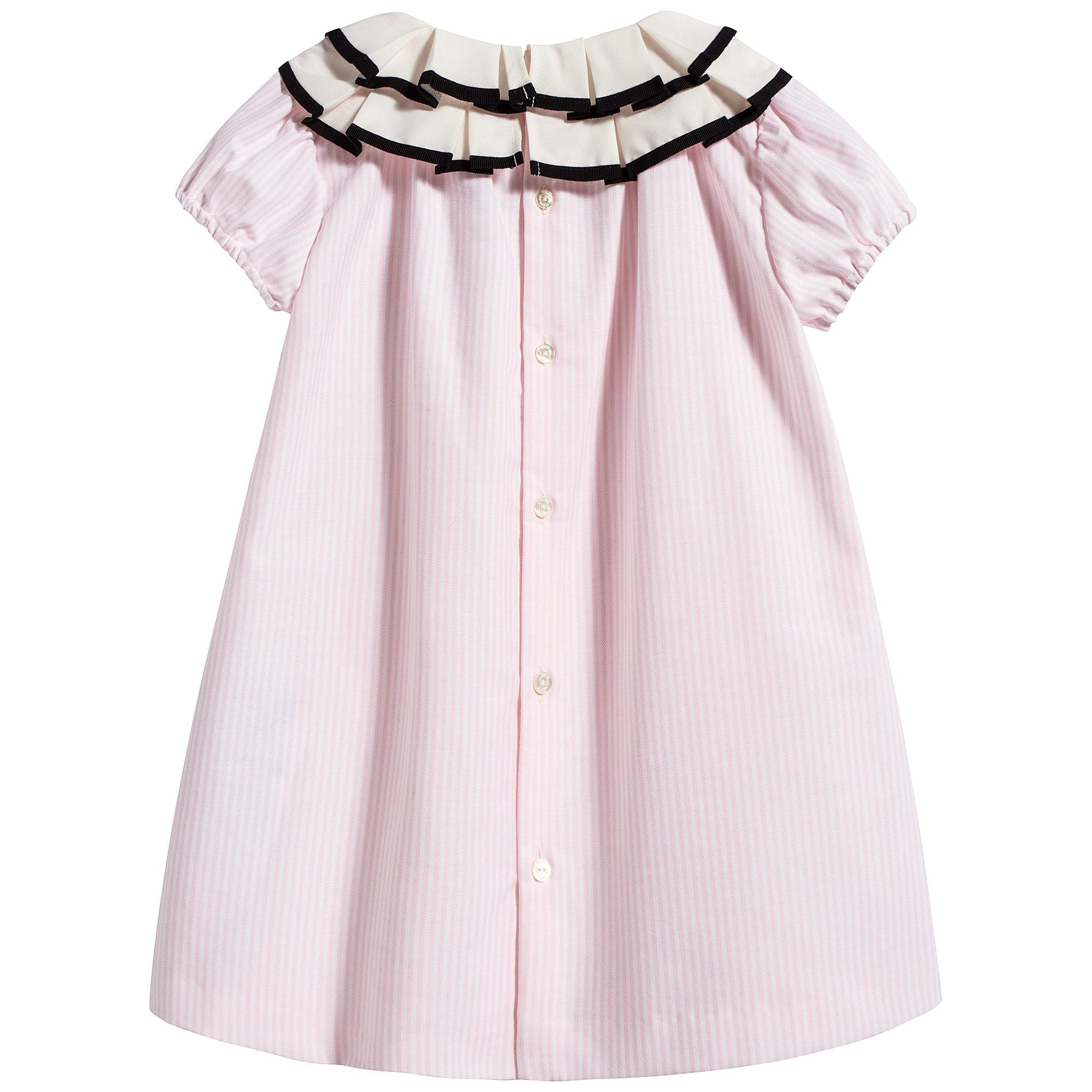 Baby Girls White & Light Pink Striped Dress