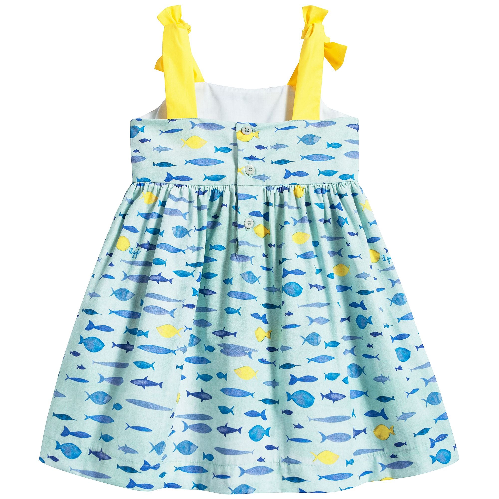 Baby Girls Cyan & Yellow Dress