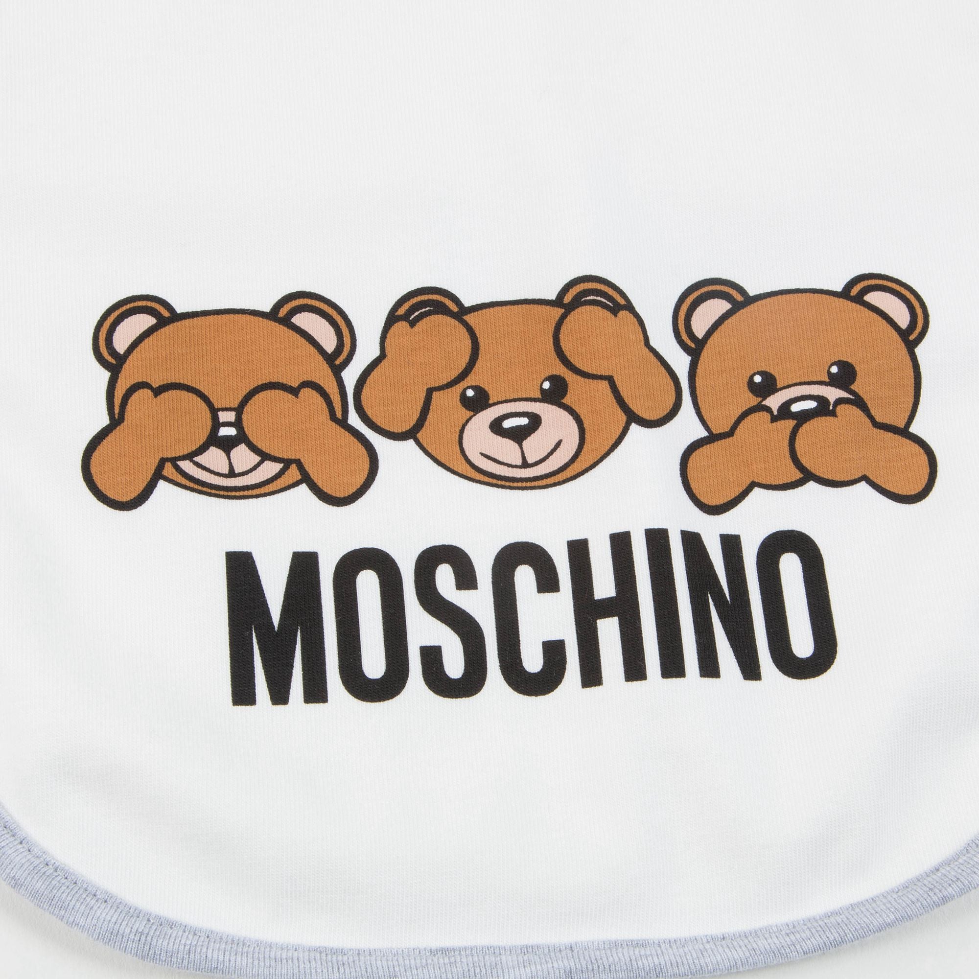 Baby Boys & Girls White Cotton Teddy Bear Bibs Gift Set