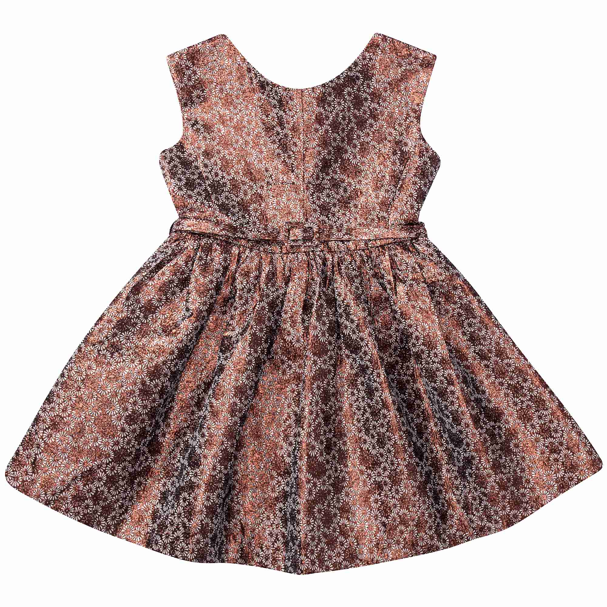 Girls Copper Flower  Dress