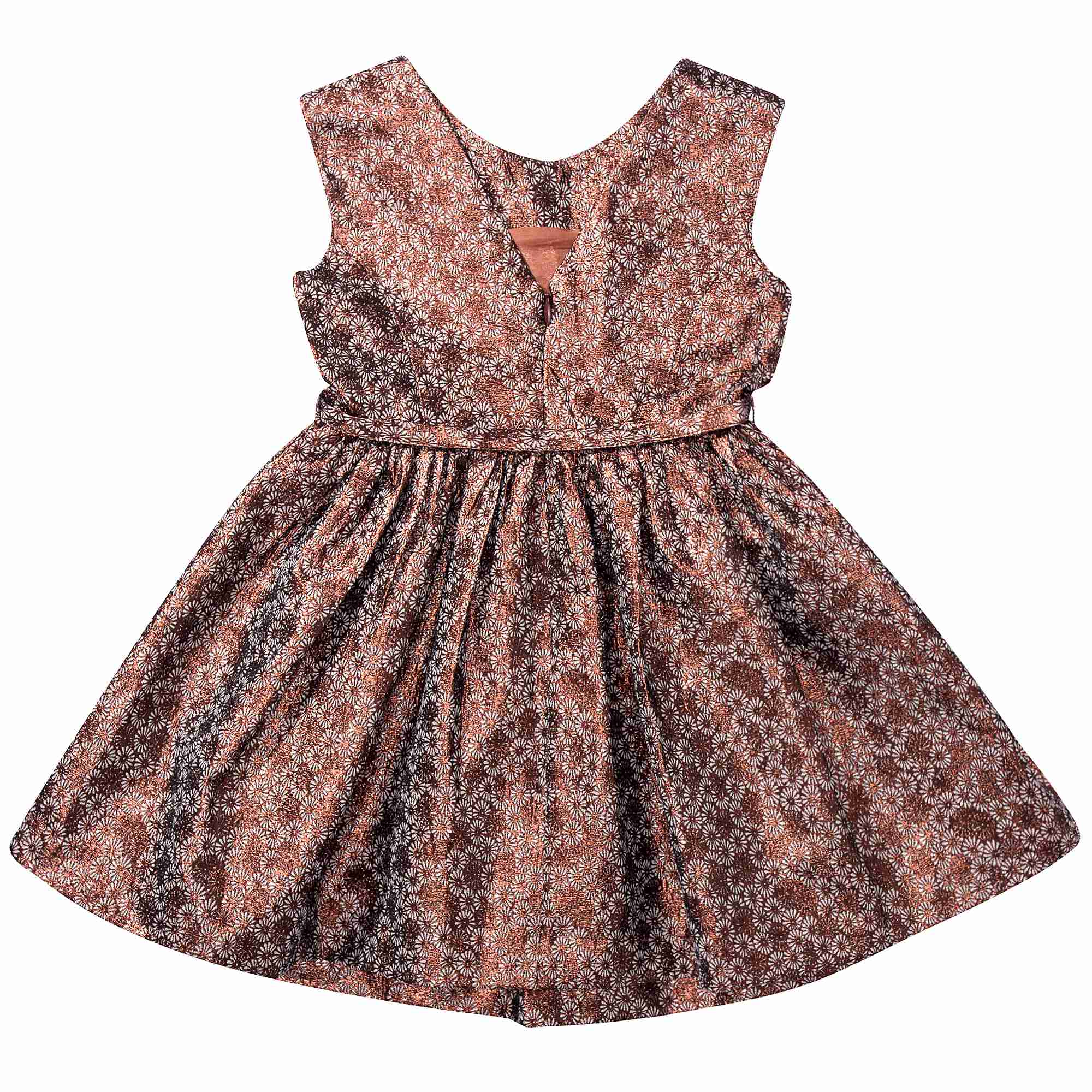 Girls Copper Flower  Dress