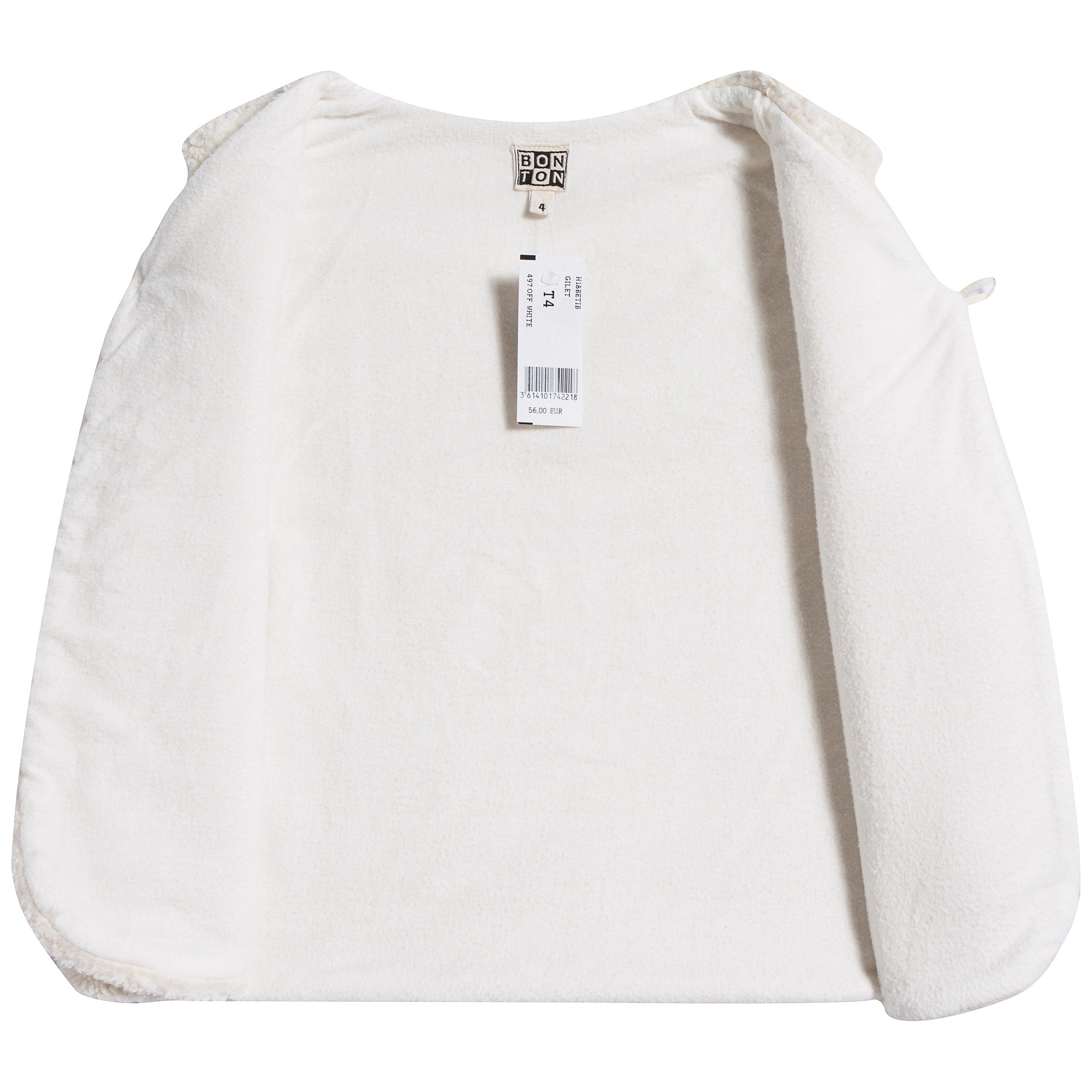 Girls Off White Cotton Gilet