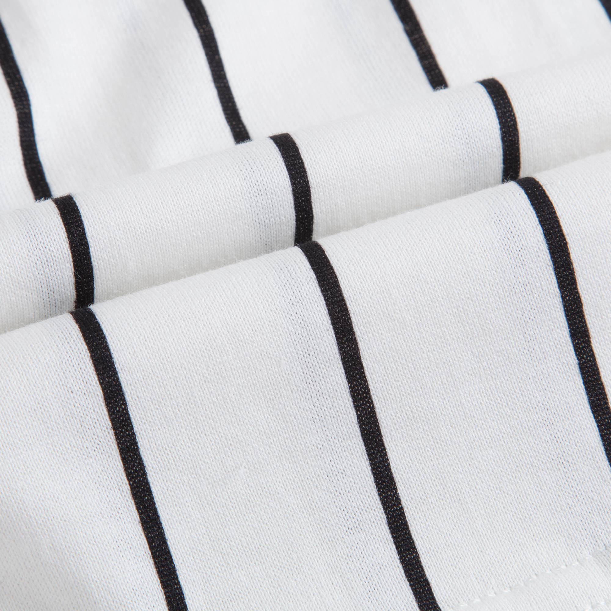 Baby Boys White Stripes Cotton T-shirt