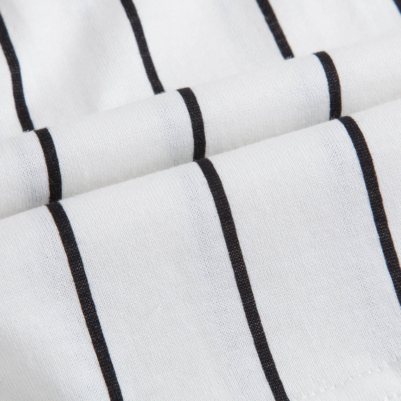 Baby Boys White Stripes Cotton T-shirt