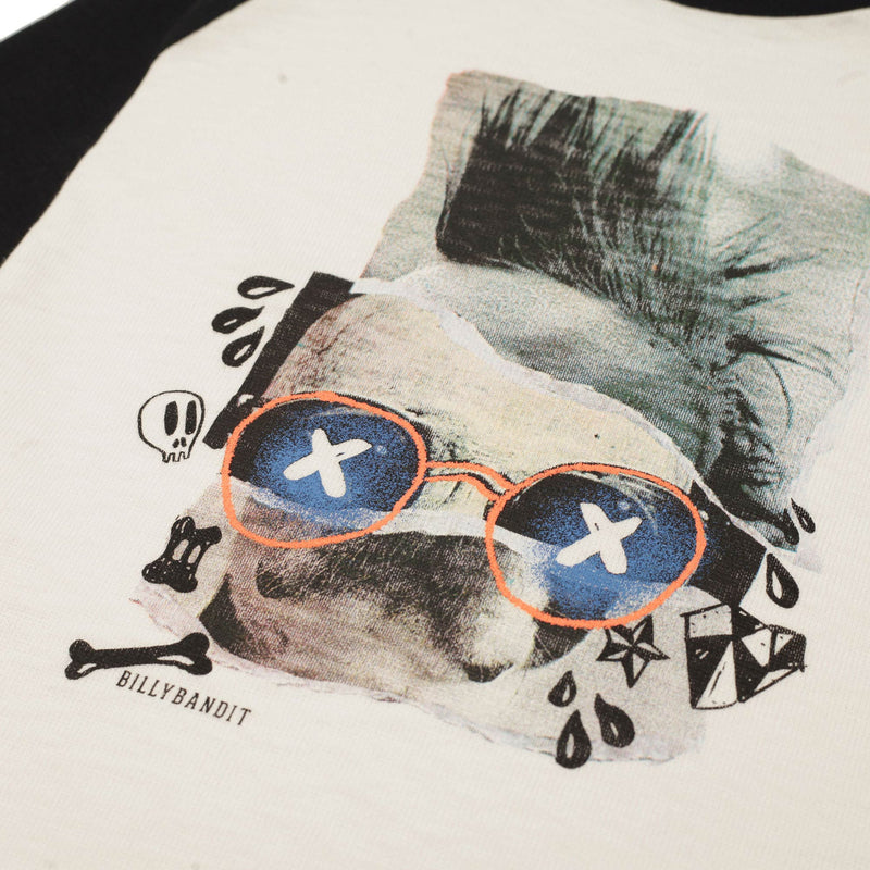 Boys White Fancy Printed Trims T-Shirt With Black Cuffs - CÉMAROSE | Children's Fashion Store - 3