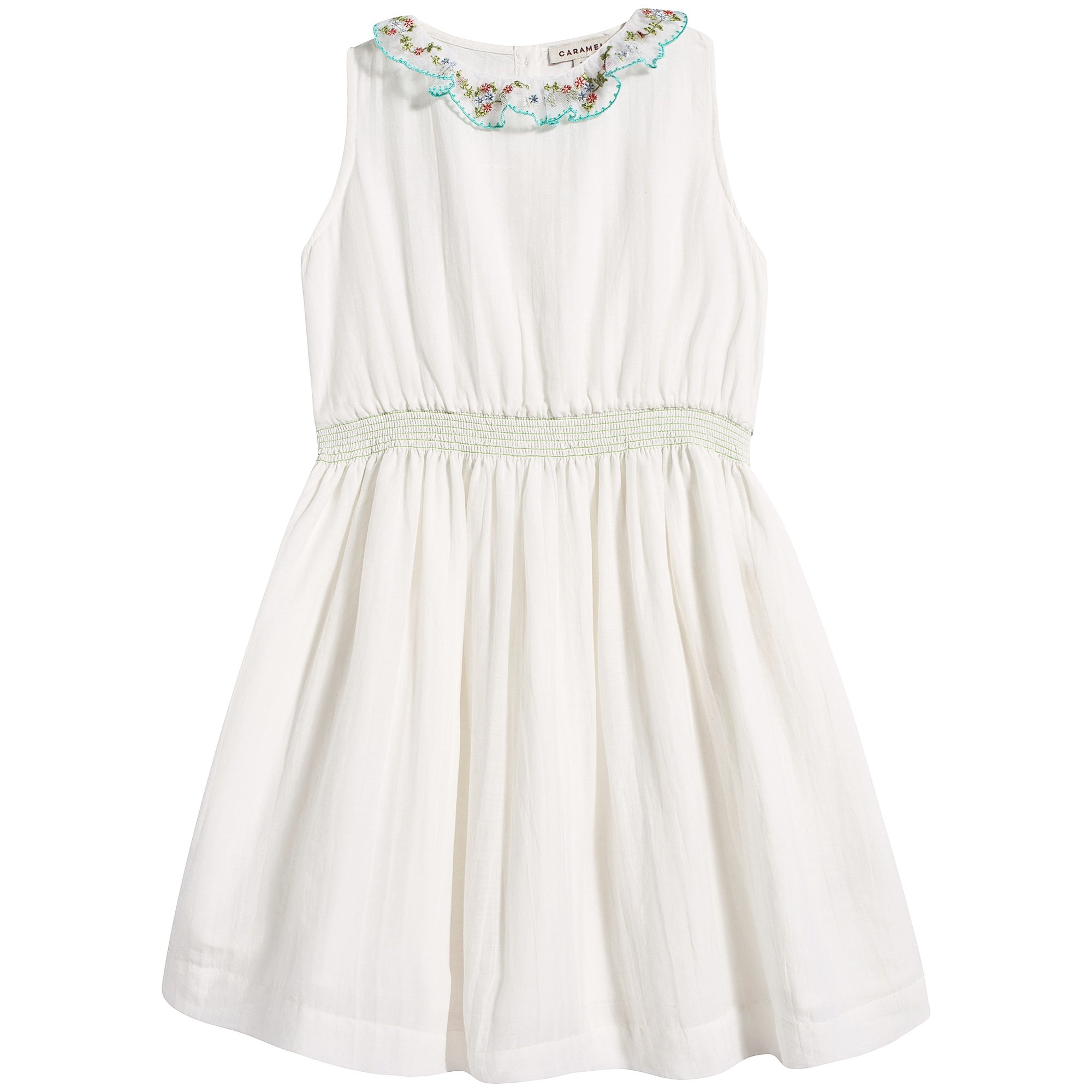 Girls White Cotton Dress