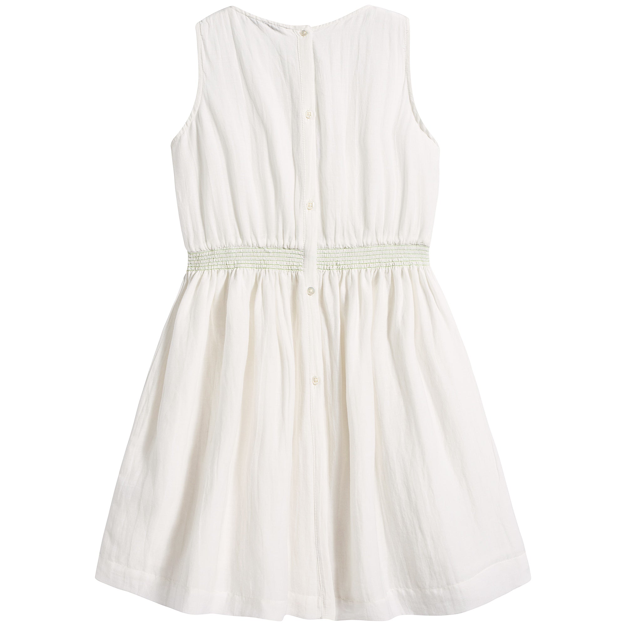 Girls White Cotton Dress