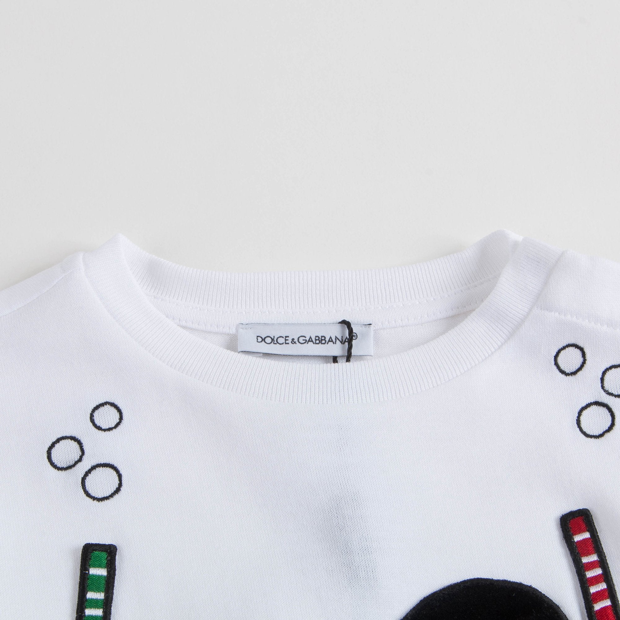 Baby Boys White "DG Family" Cotton T-shirt