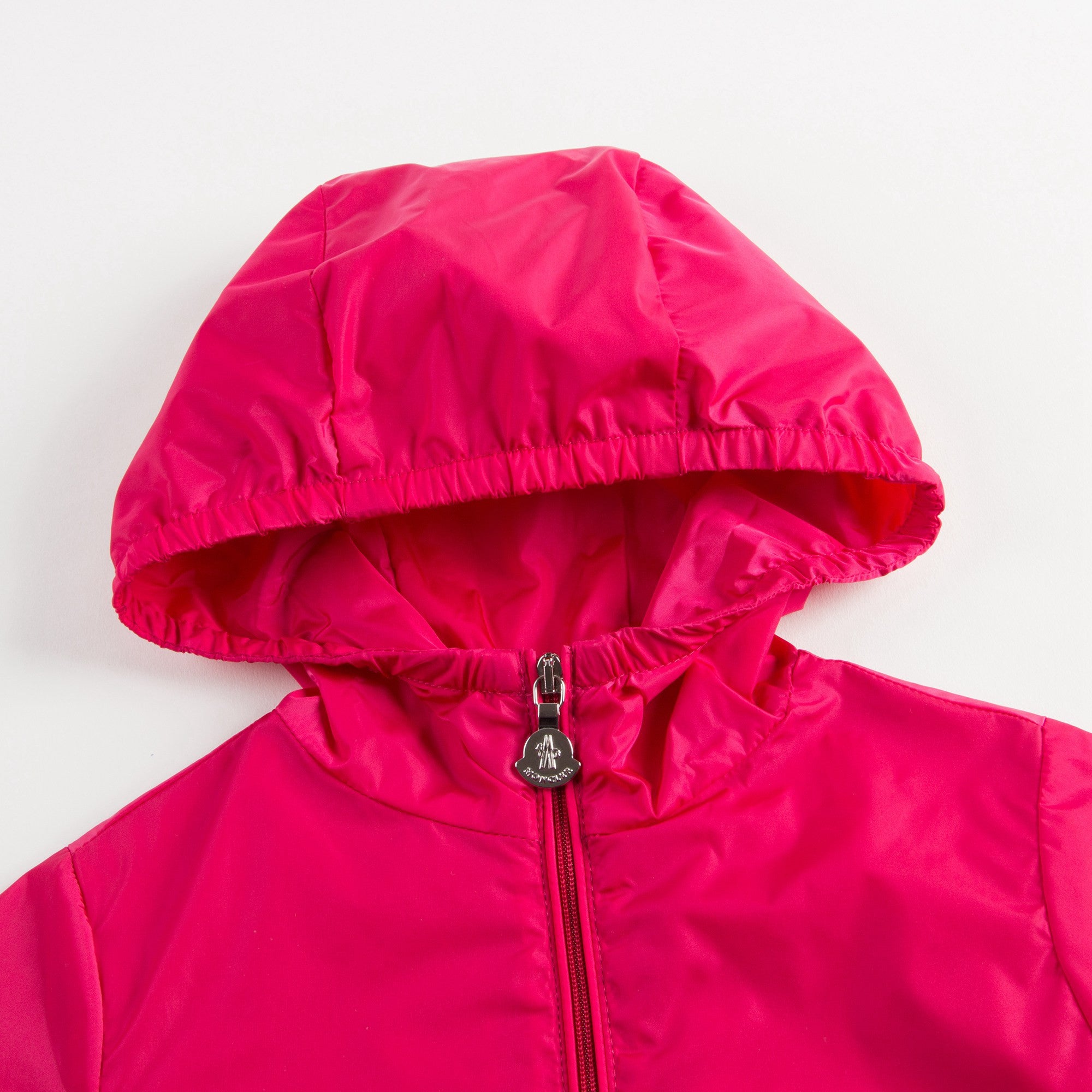 Girls Dark Pink Windbreaker Jacket With Flounces