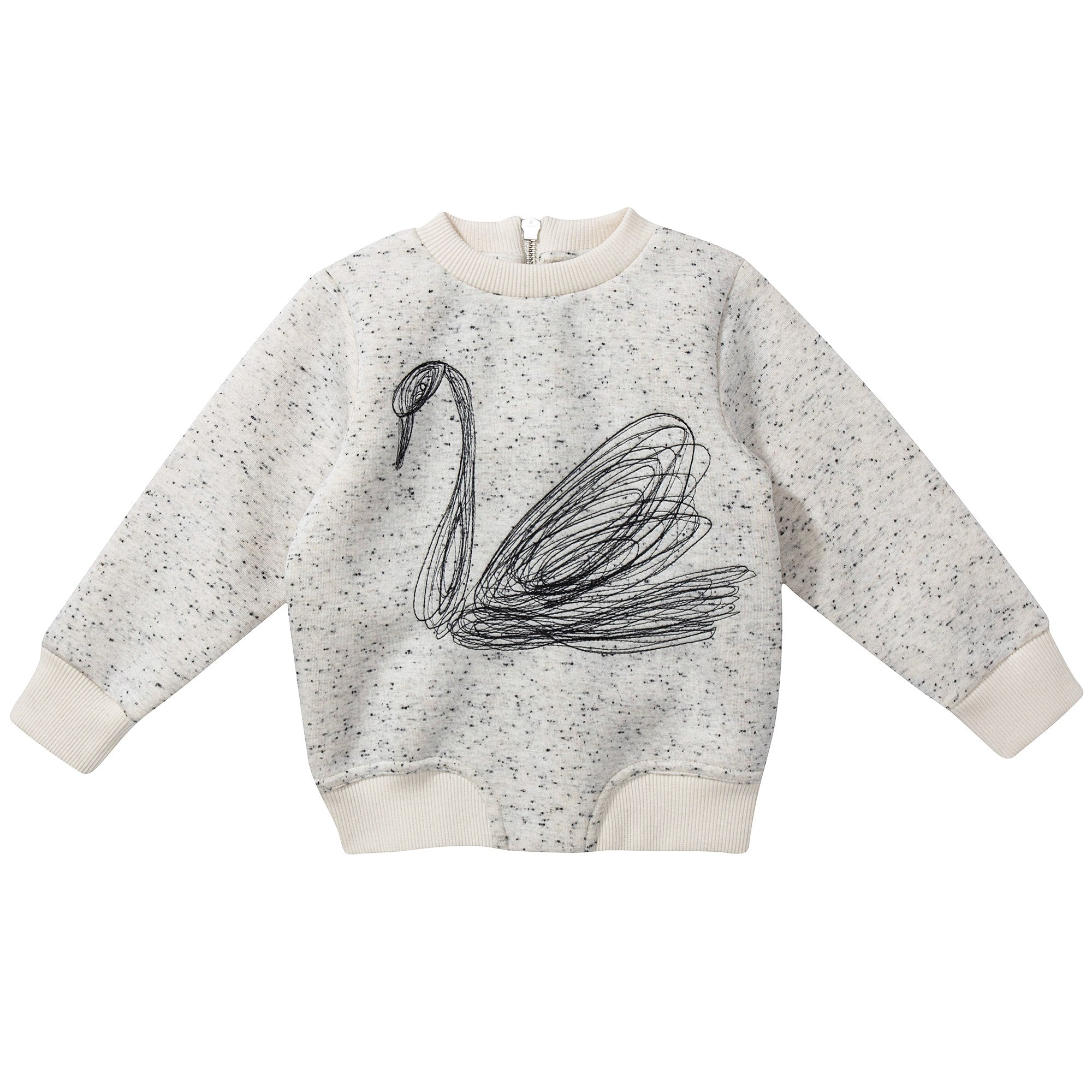 Girls Beige “Swan” Sweater