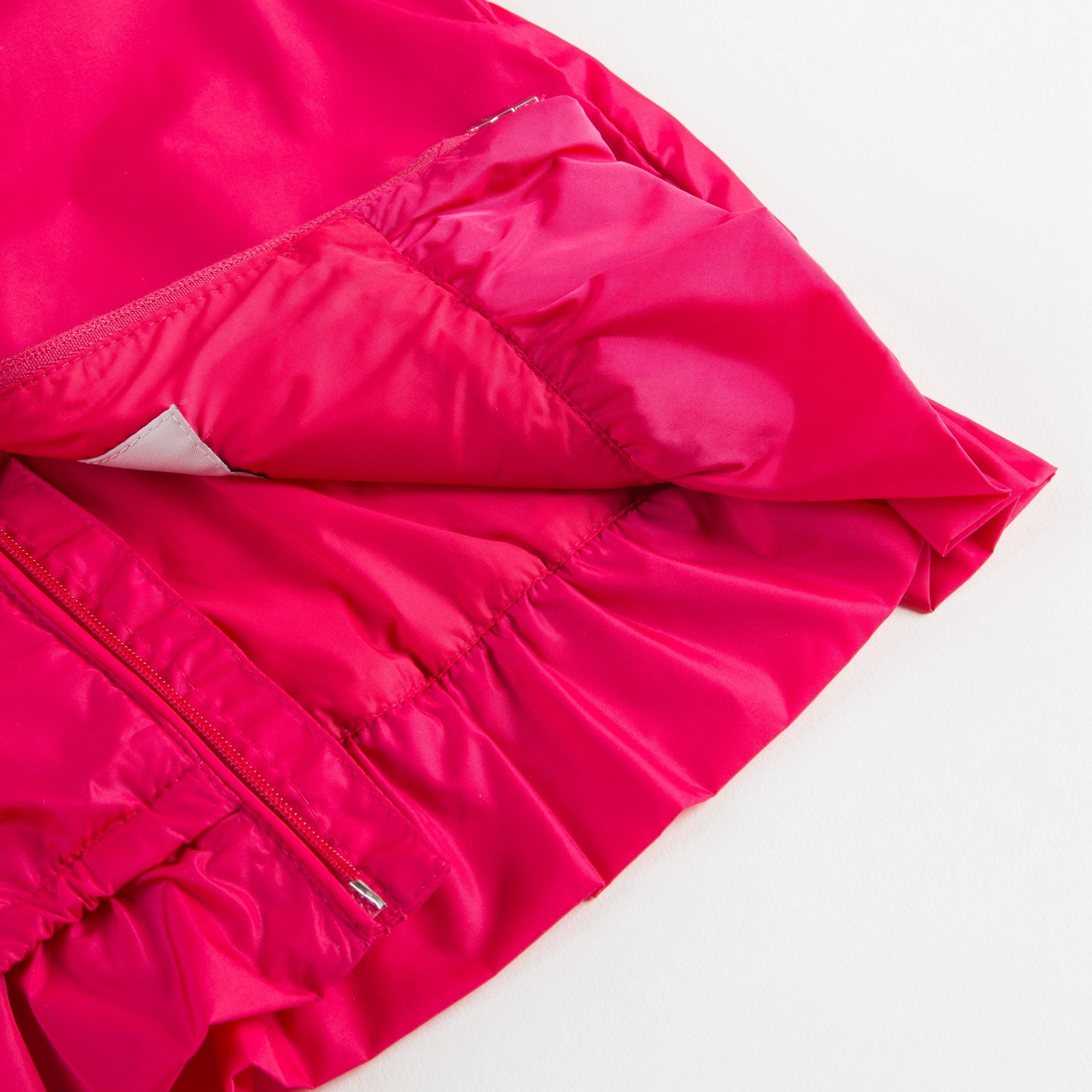 Baby Girls Dark Pink Windbreaker Jacket With Flounces