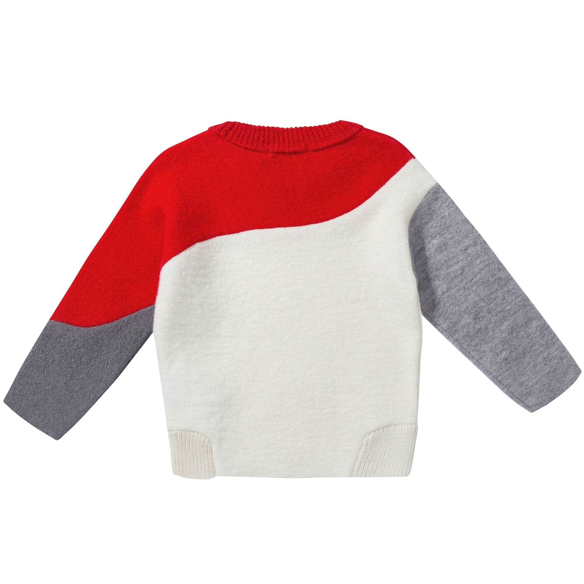 Girls White & Red Wool Sweater