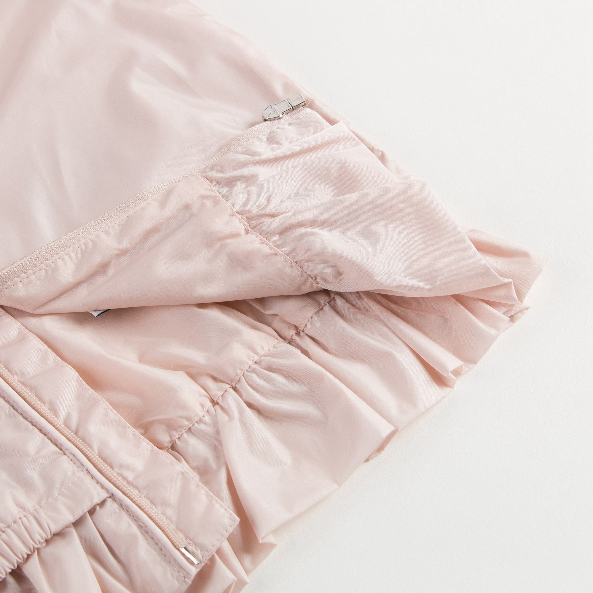 Girls Light Pink Windbreaker Jacket With Flounces