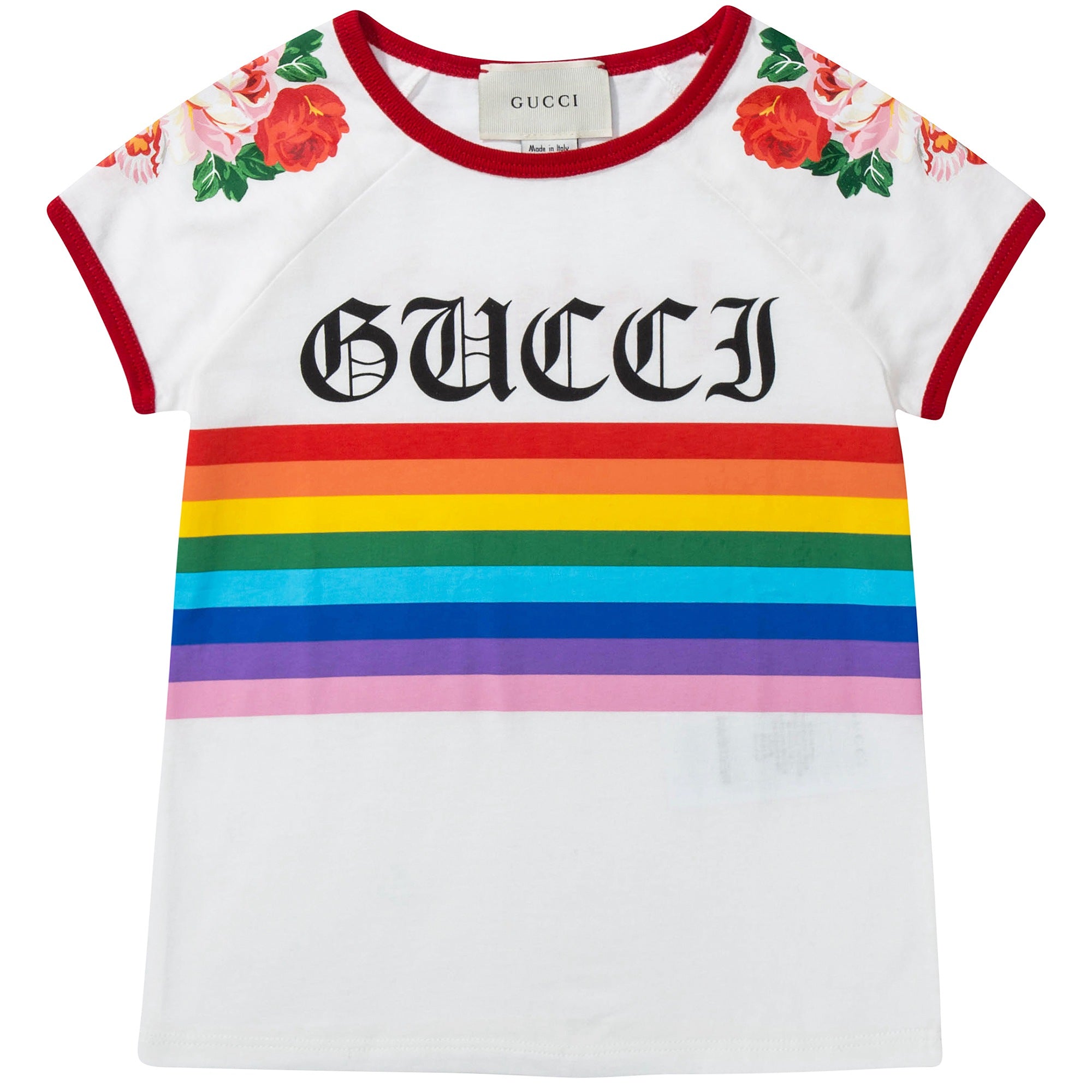Girls White Gucci Rainbow T-shirt