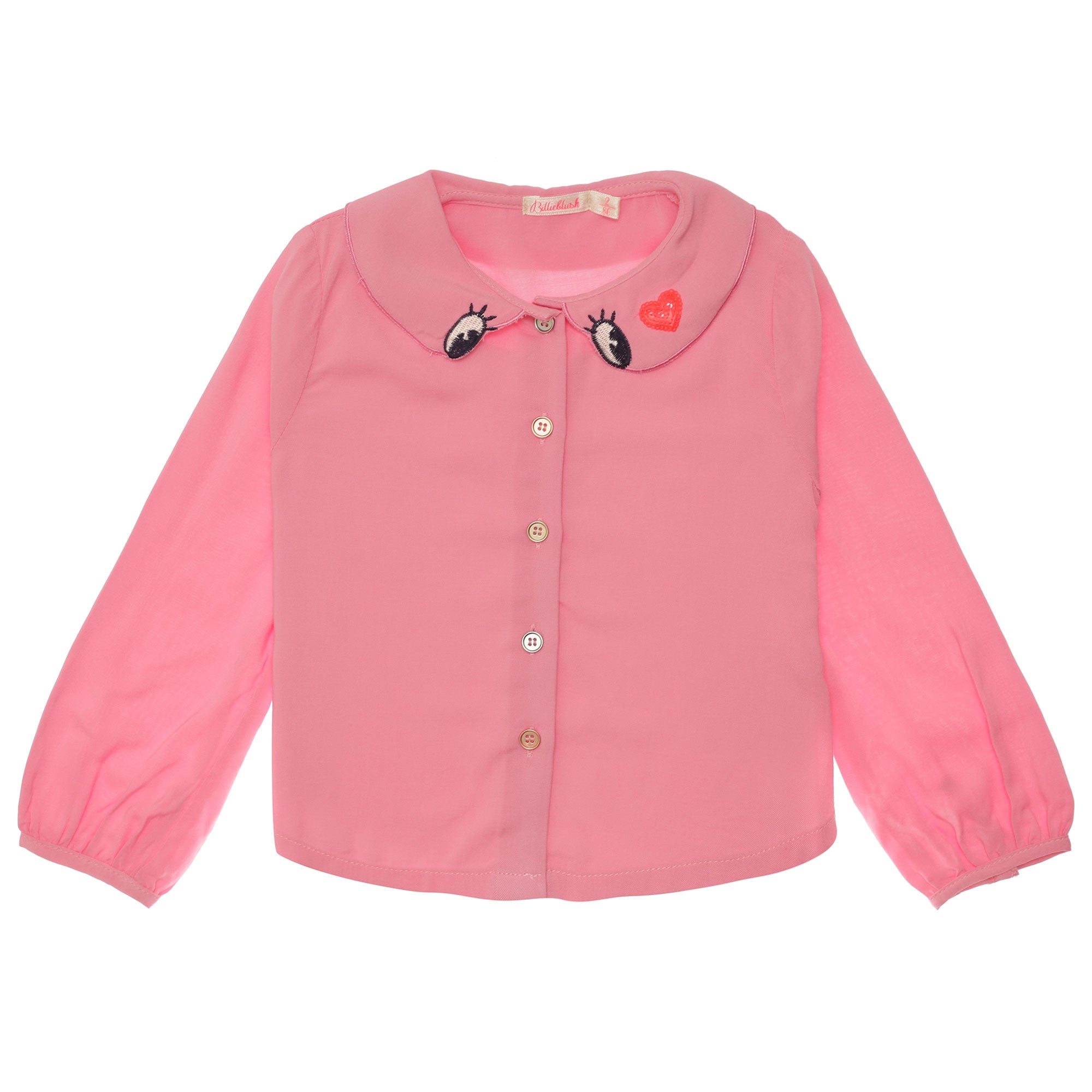 Girls Dark Pink Viscose Blouse - CÉMAROSE | Children's Fashion Store - 1