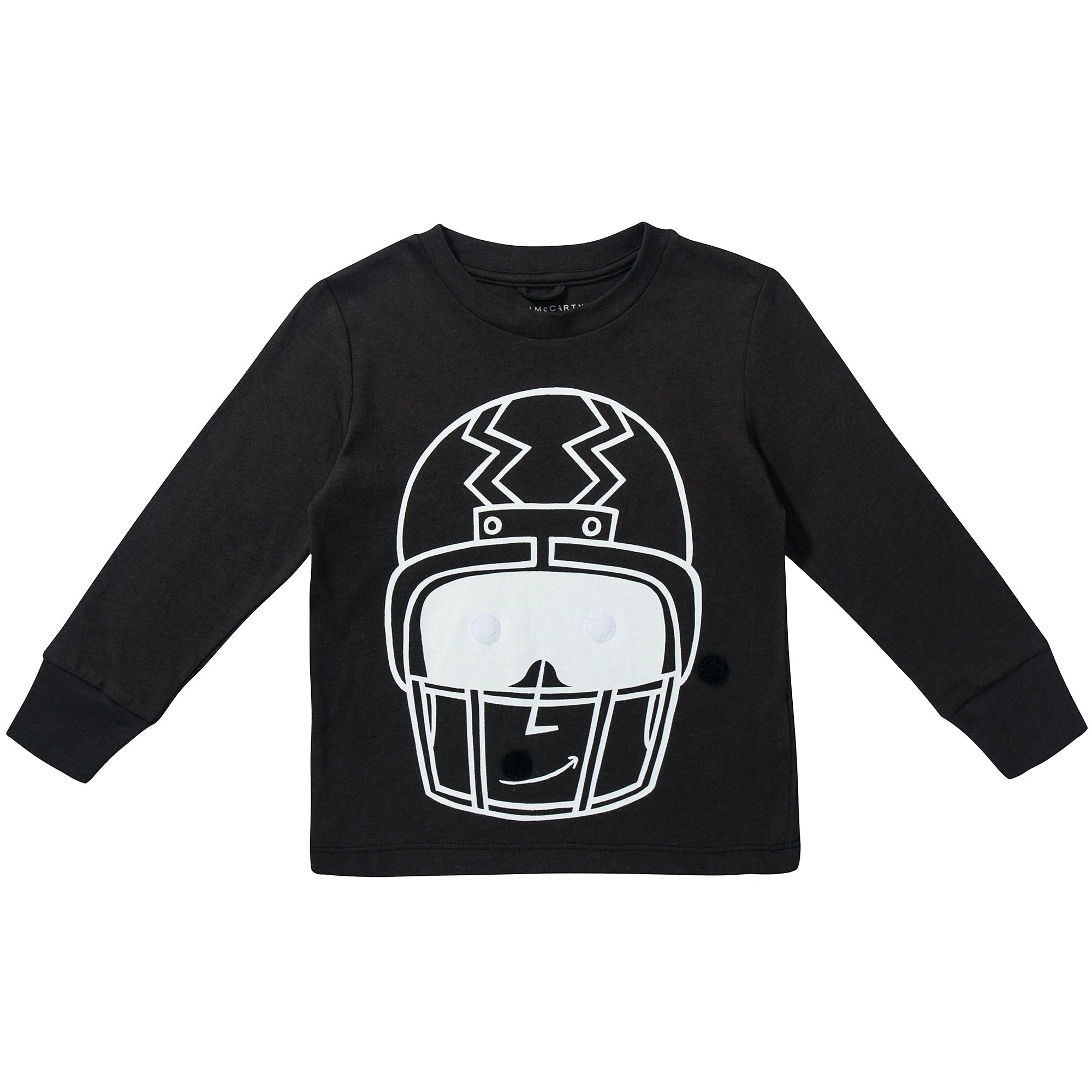 Boys Black with Patches Cotton T-shirt