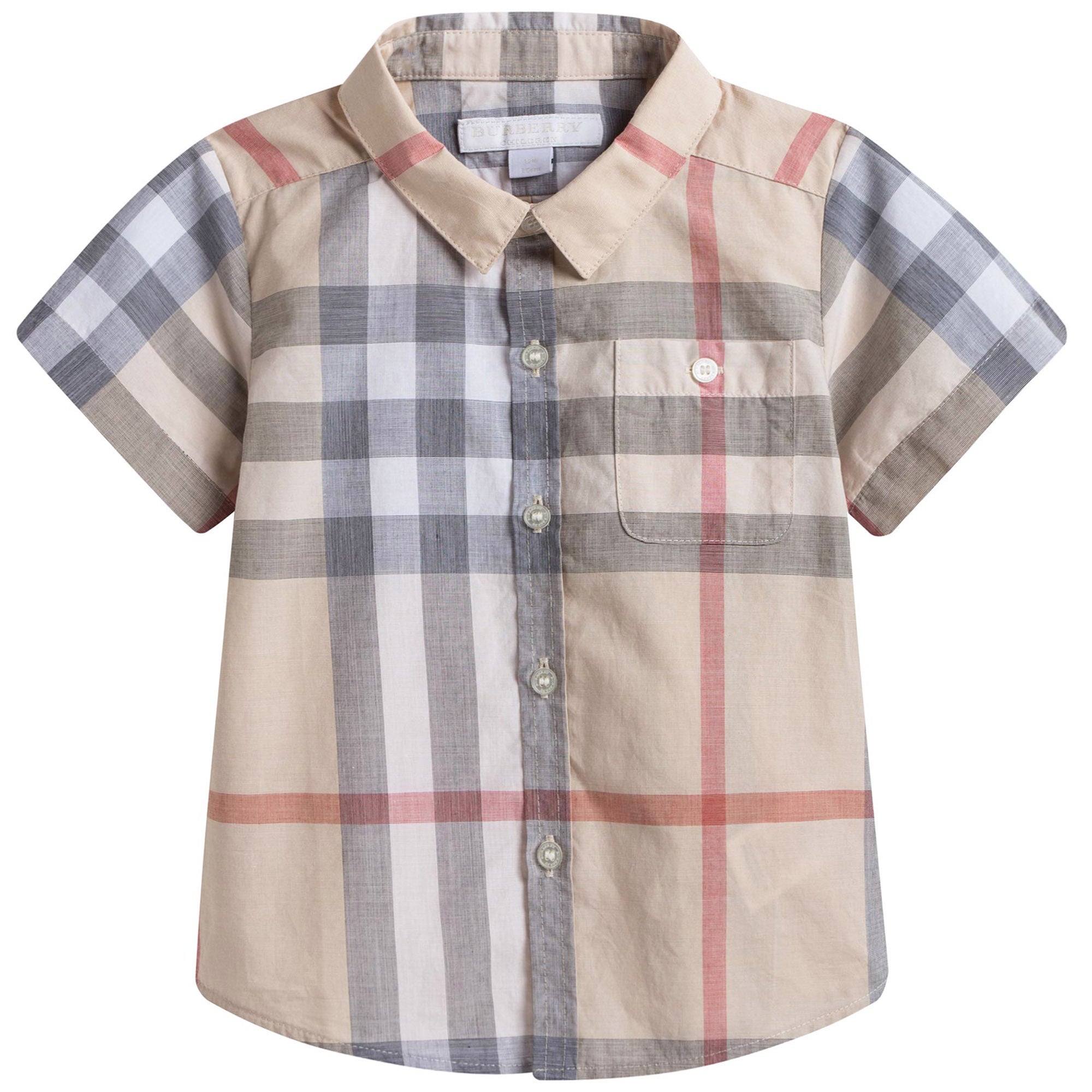 Baby Boys Beige Check Shirt