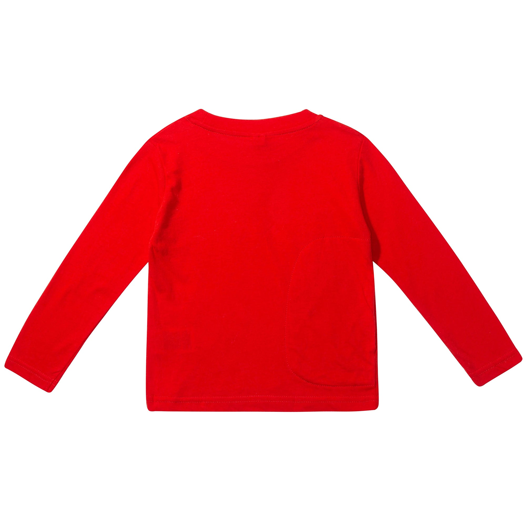 Boys Red With Patches Cotton  T-shirt