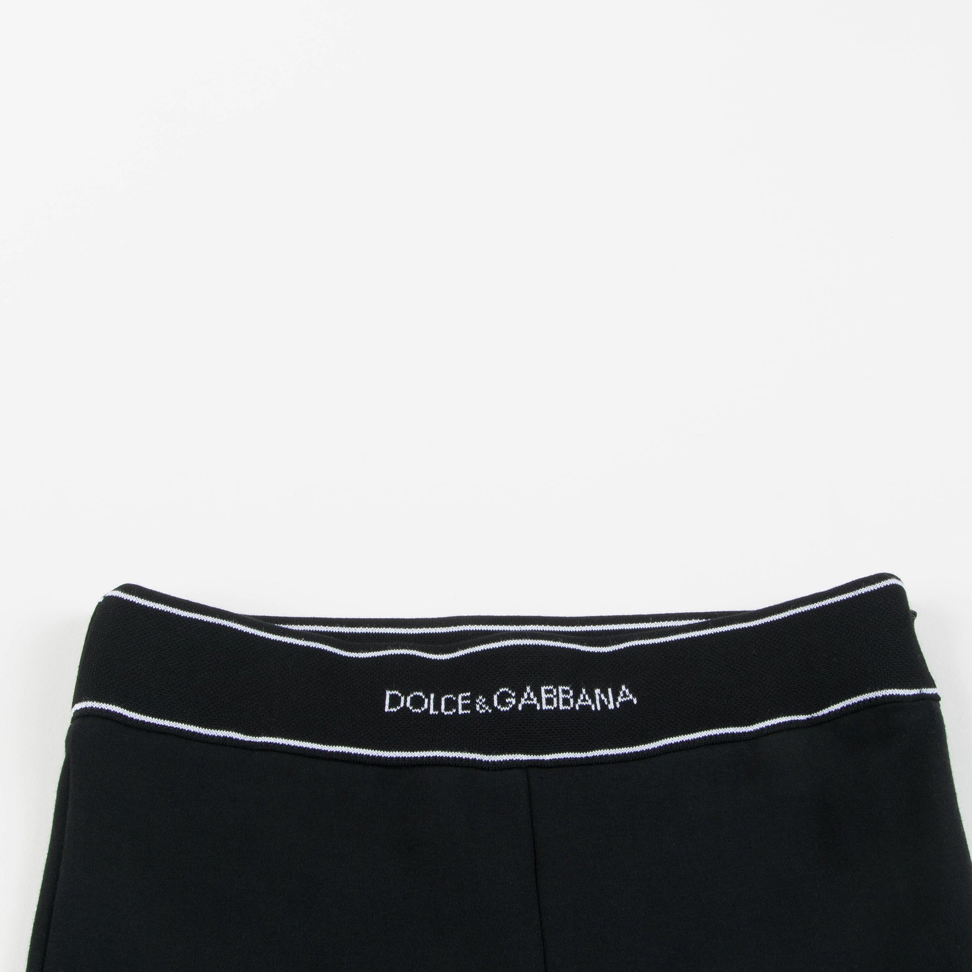 Girls Black Logo Cotton Leggings
