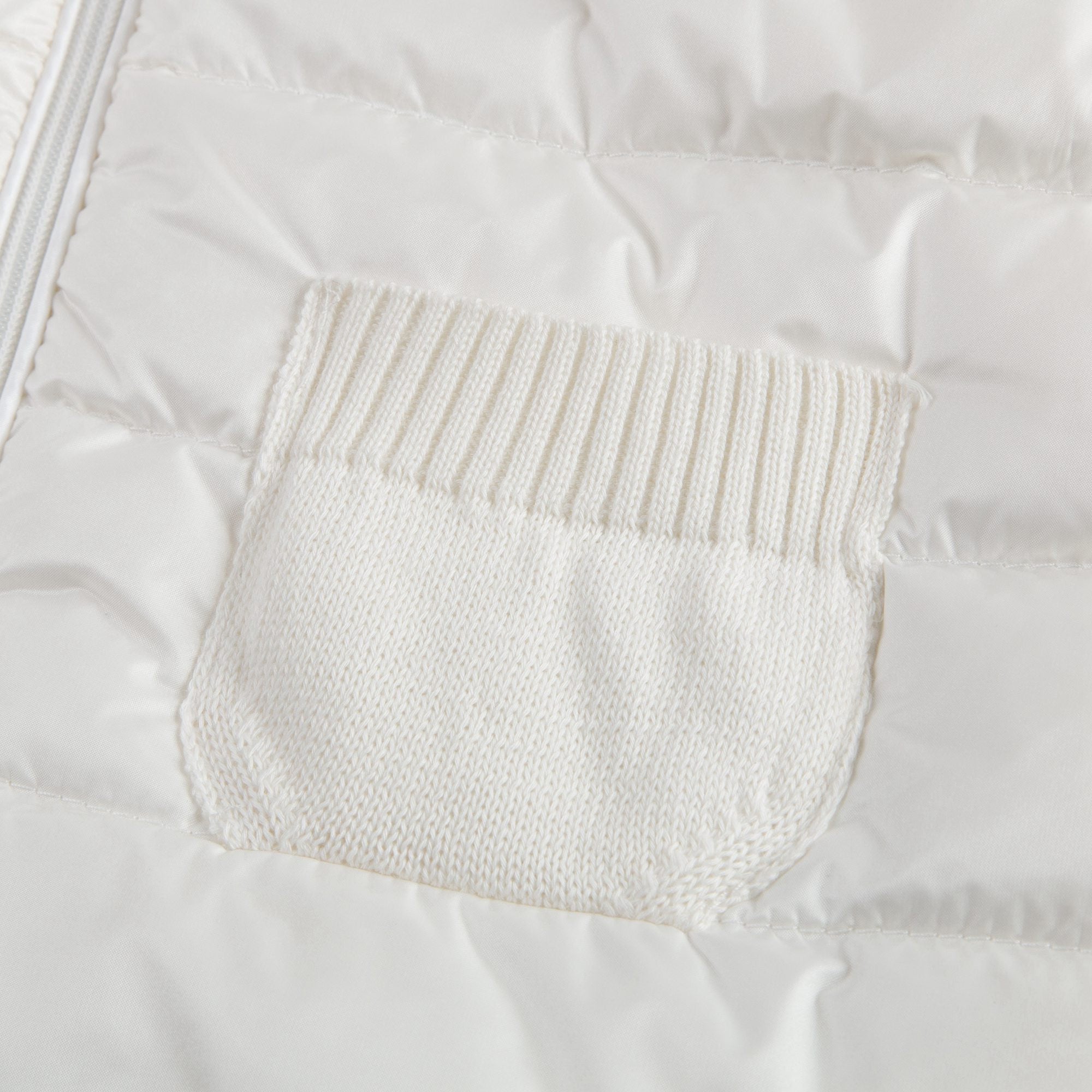 Girls White Cardigan With Knitted Sleeves
