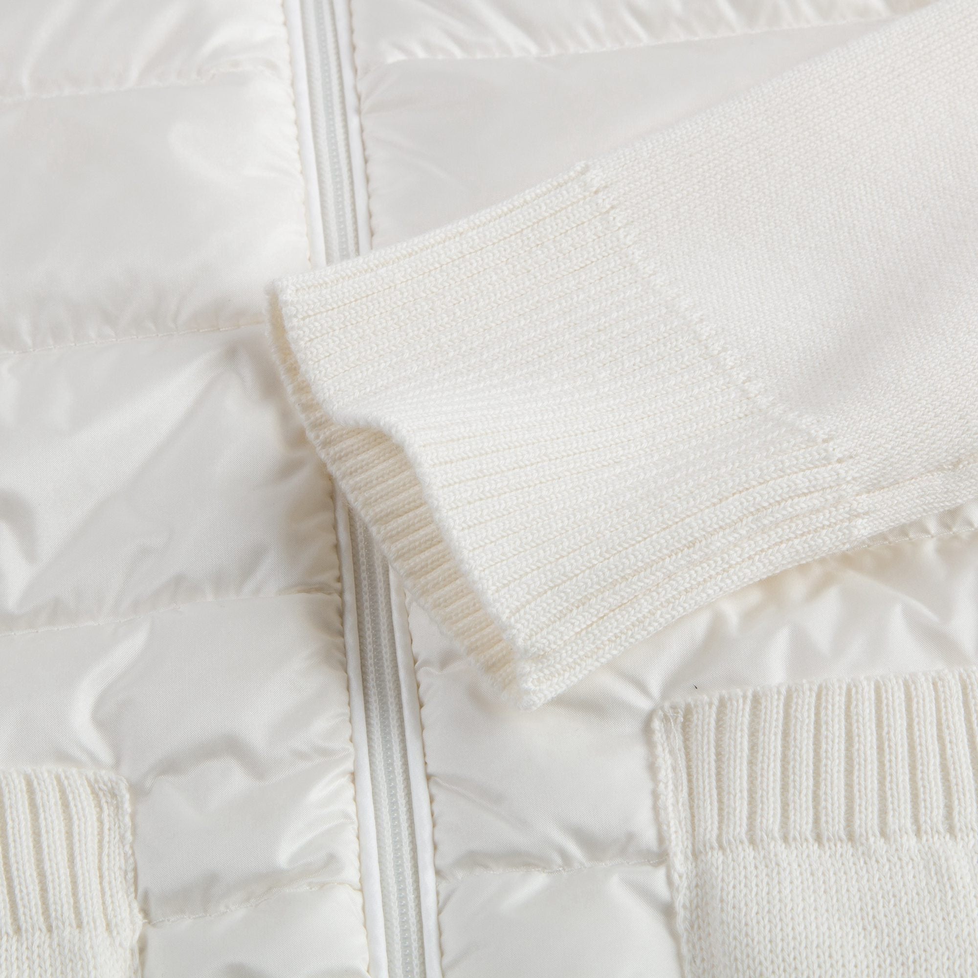 Girls White Cardigan With Knitted Sleeves