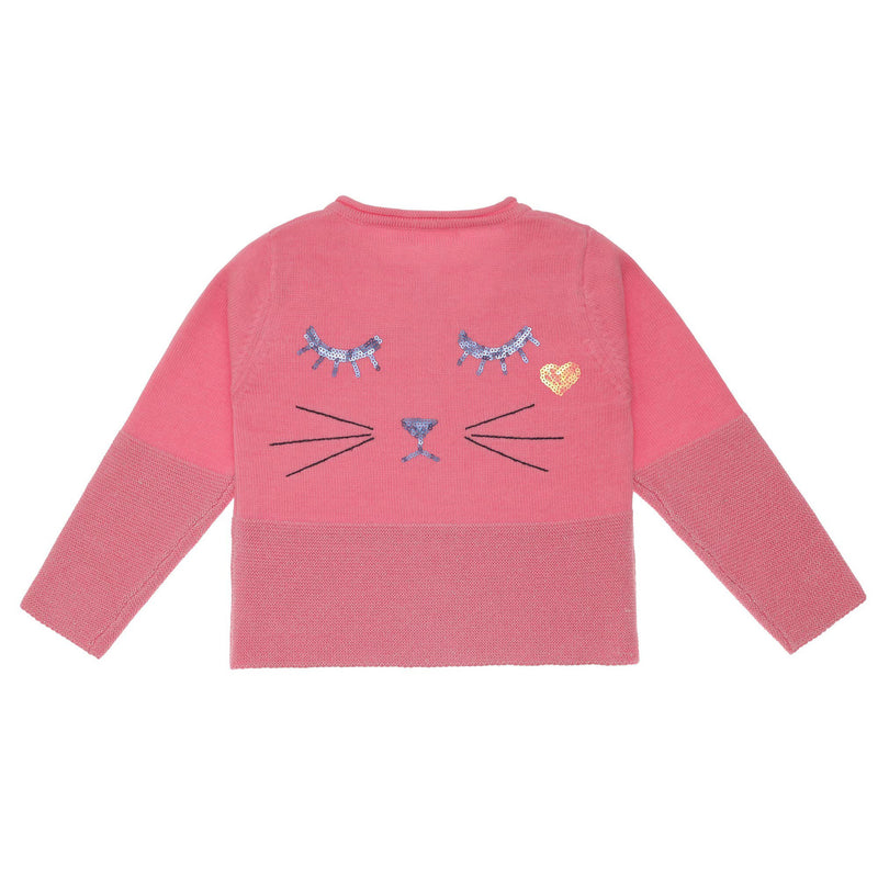 Baby Girls Dark Pink Cotton Cardigan - CÉMAROSE | Children's Fashion Store - 2