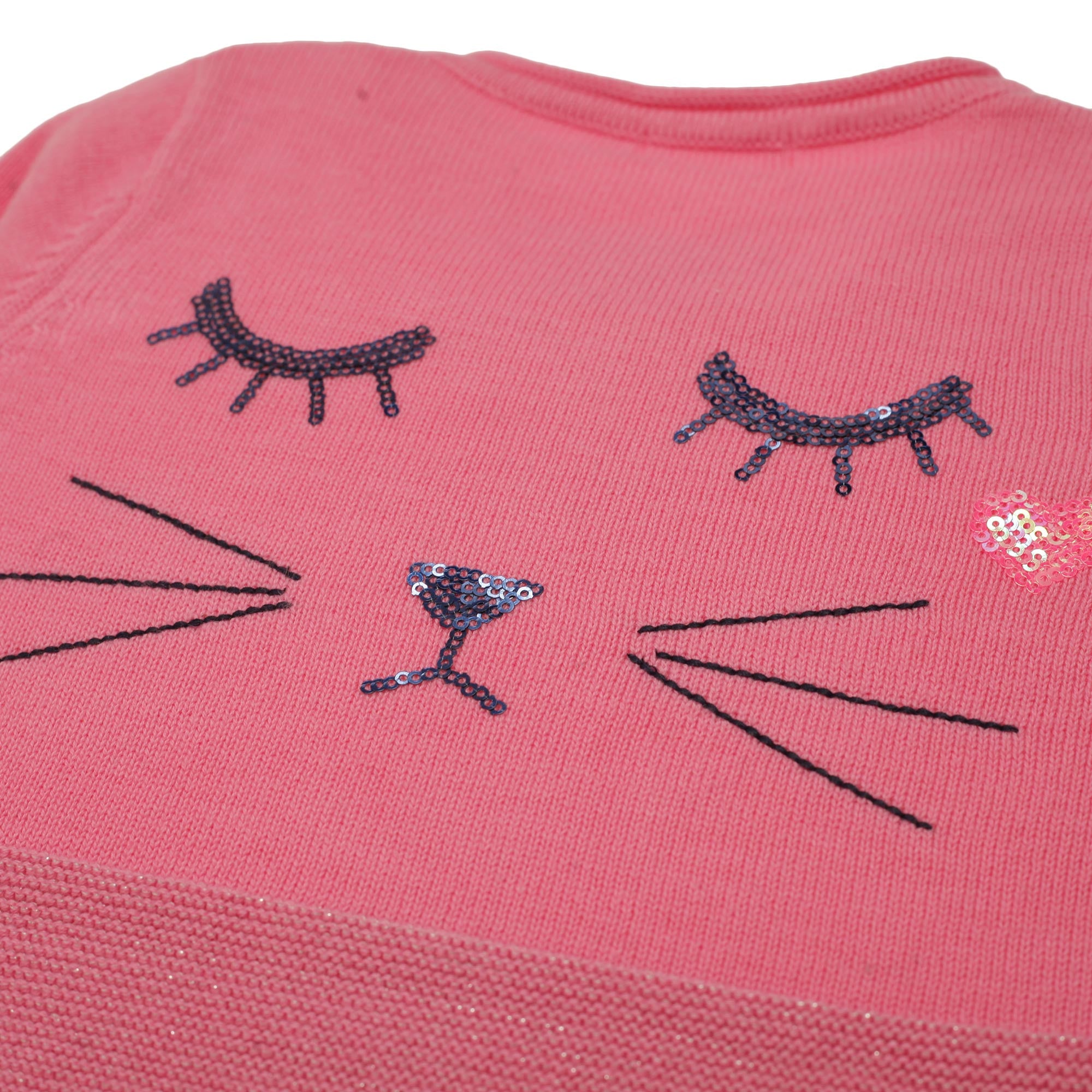 Baby Girls Dark Pink Cotton Cardigan - CÉMAROSE | Children's Fashion Store - 3