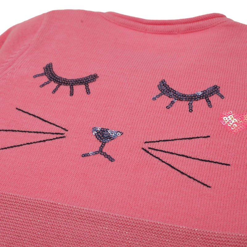 Baby Girls Dark Pink Cotton Cardigan - CÉMAROSE | Children's Fashion Store - 3