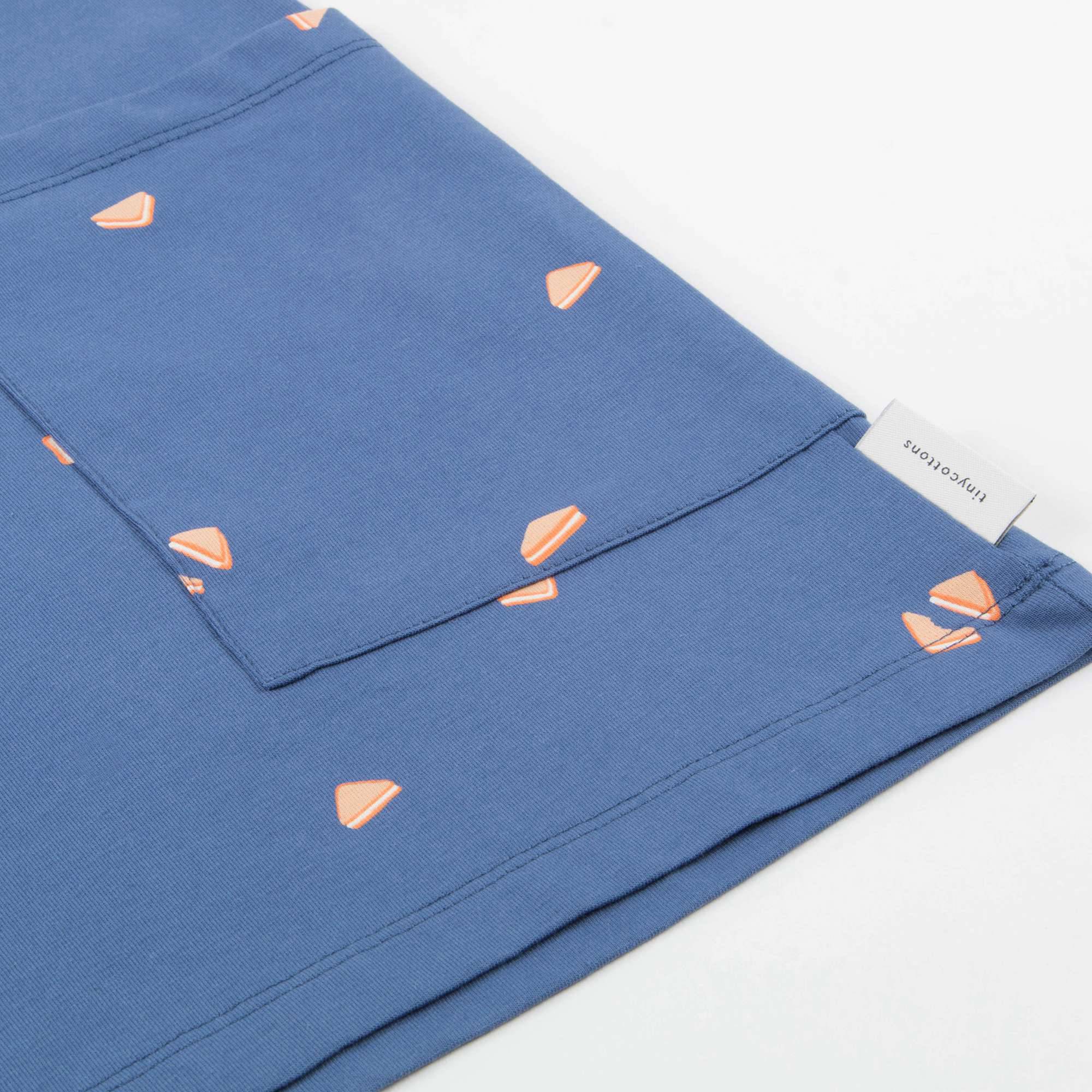 Girls Light Navy Pima Cotton Dress