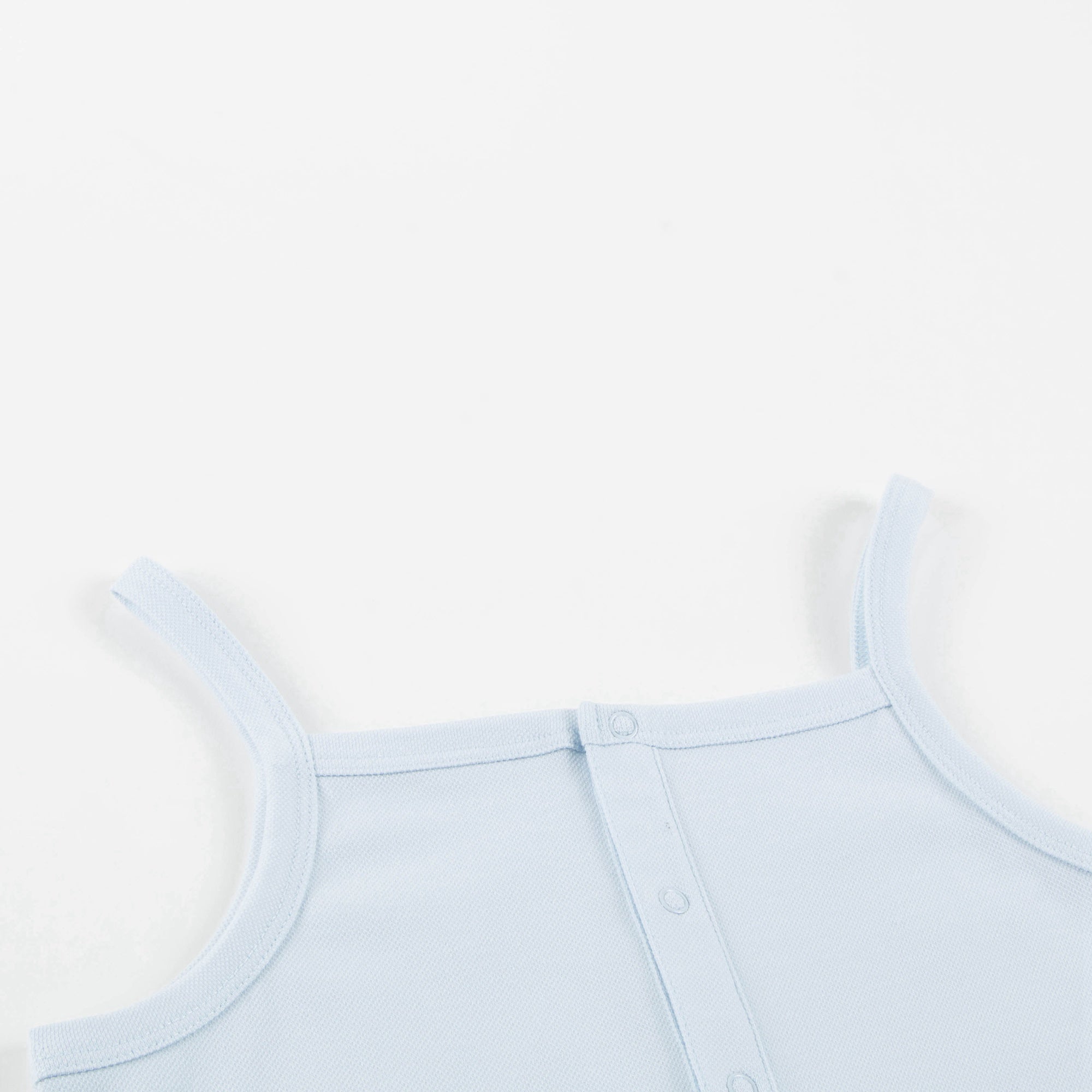 Girls Light Blue Pima  Cotton Rompers