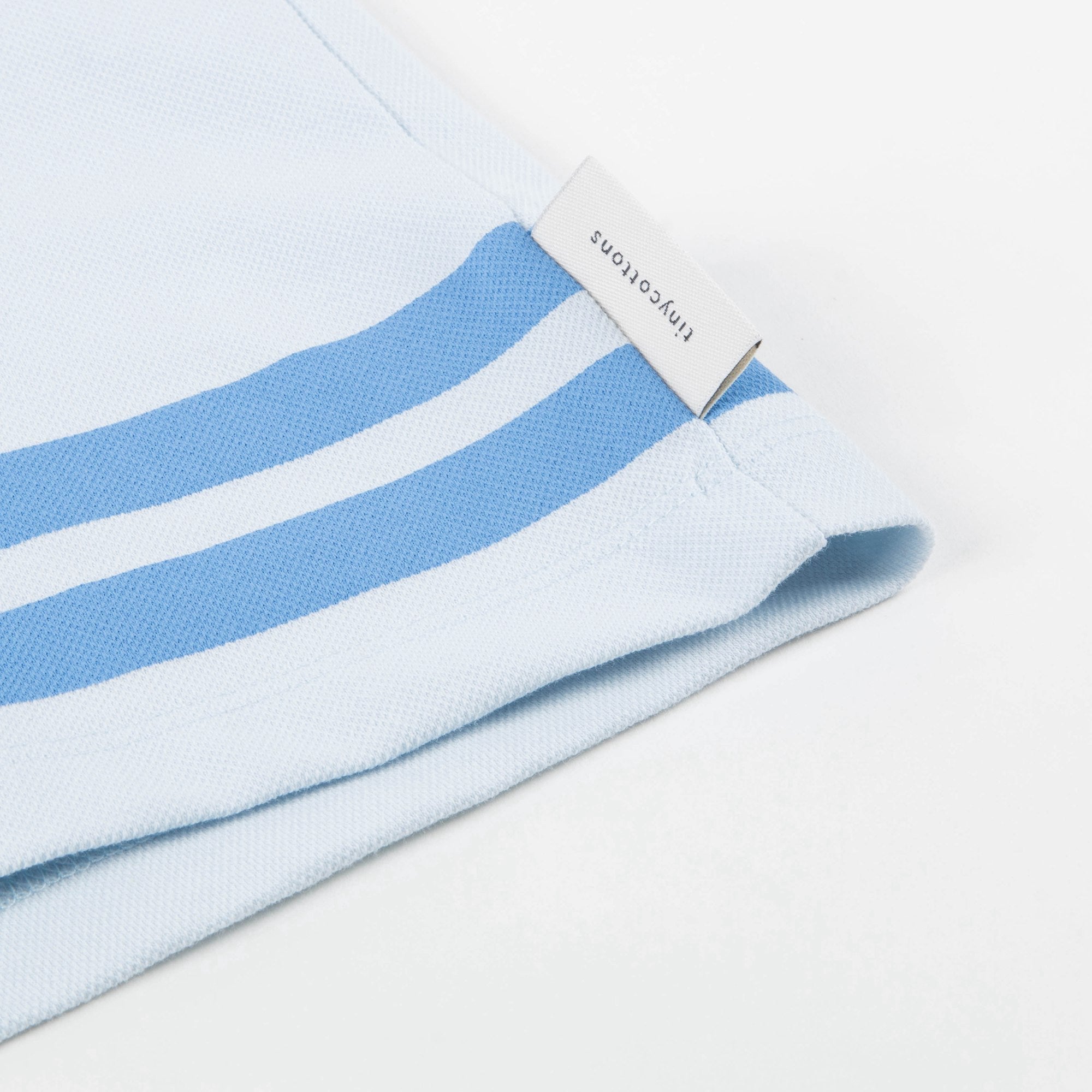 Girls Light Blue Pima  Cotton Rompers