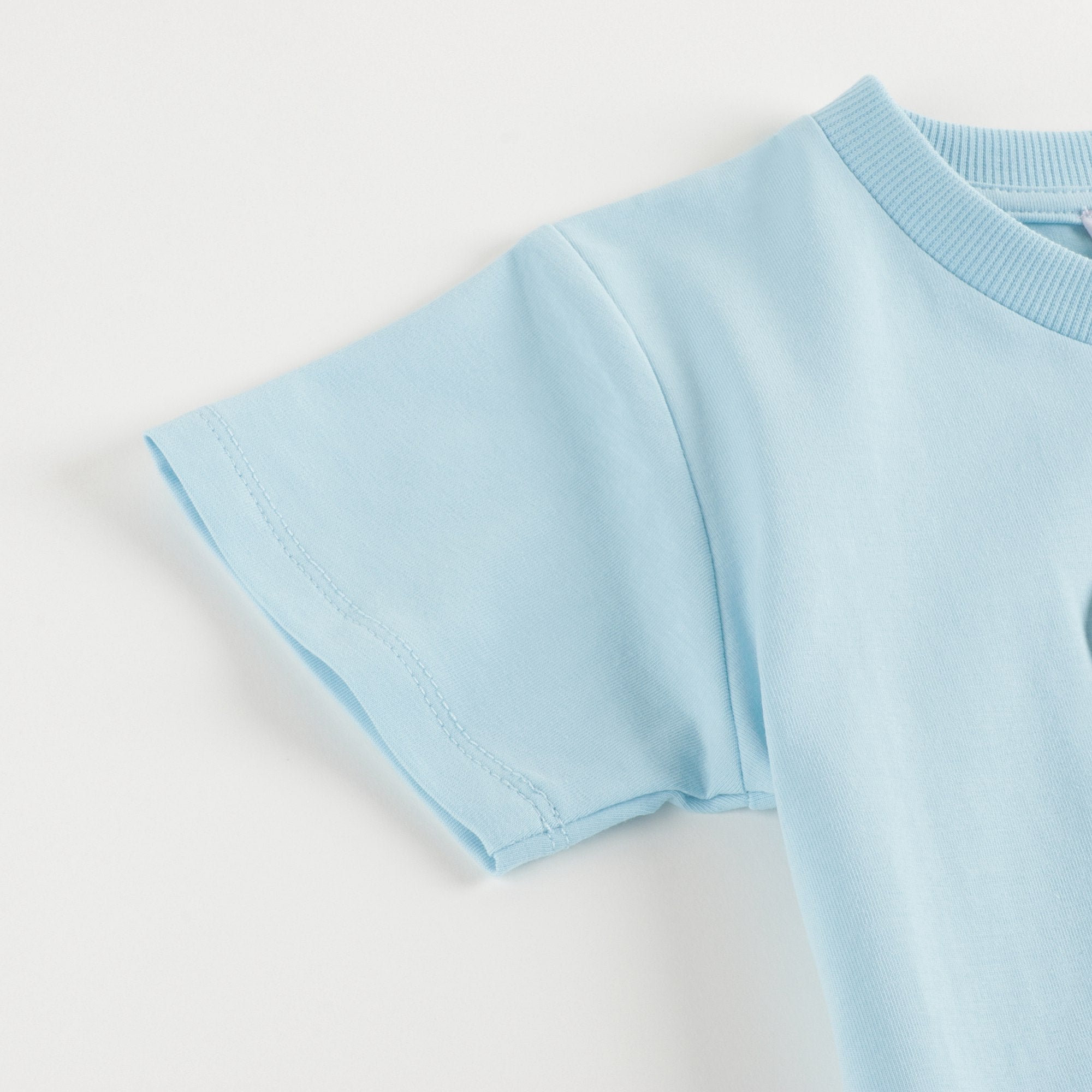 Baby Boys & Girls Blue Cotton T-Shirt