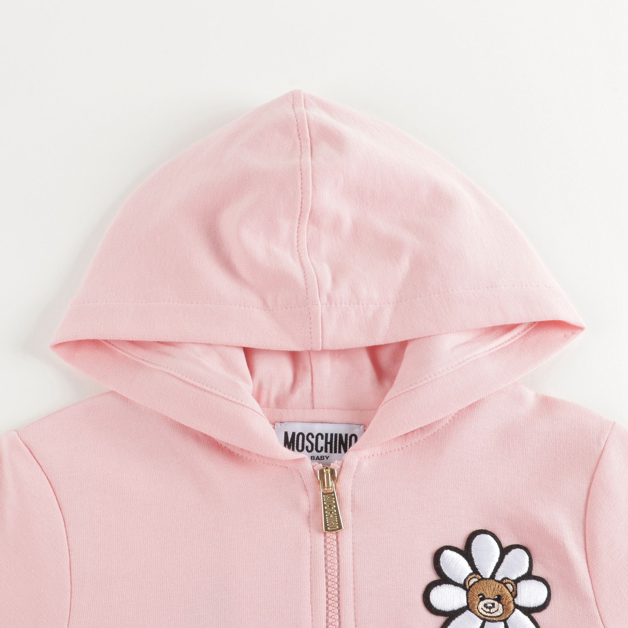 Baby Girls Pink Logo Cotton Hoodie