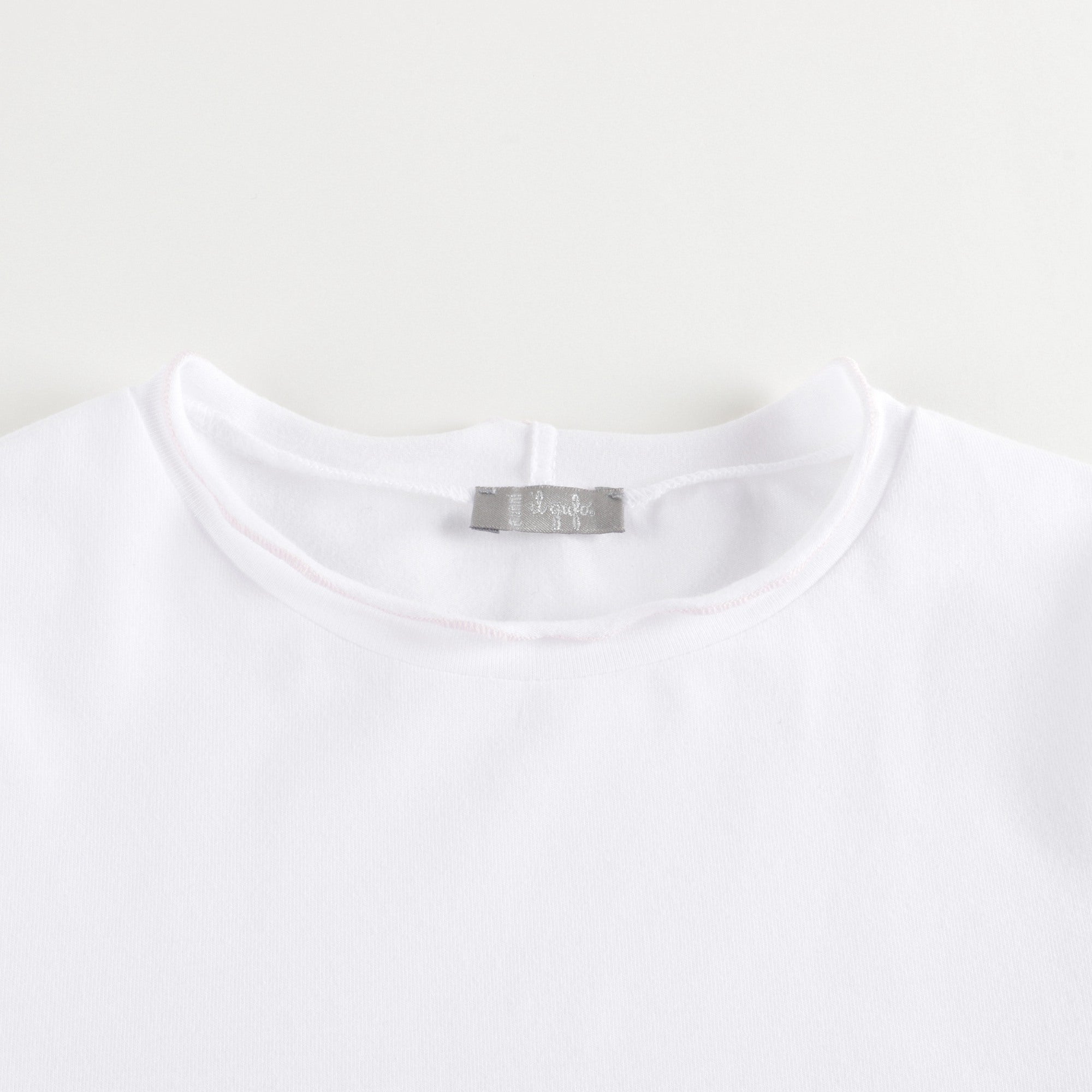 Girls White Cotton T-Shirt