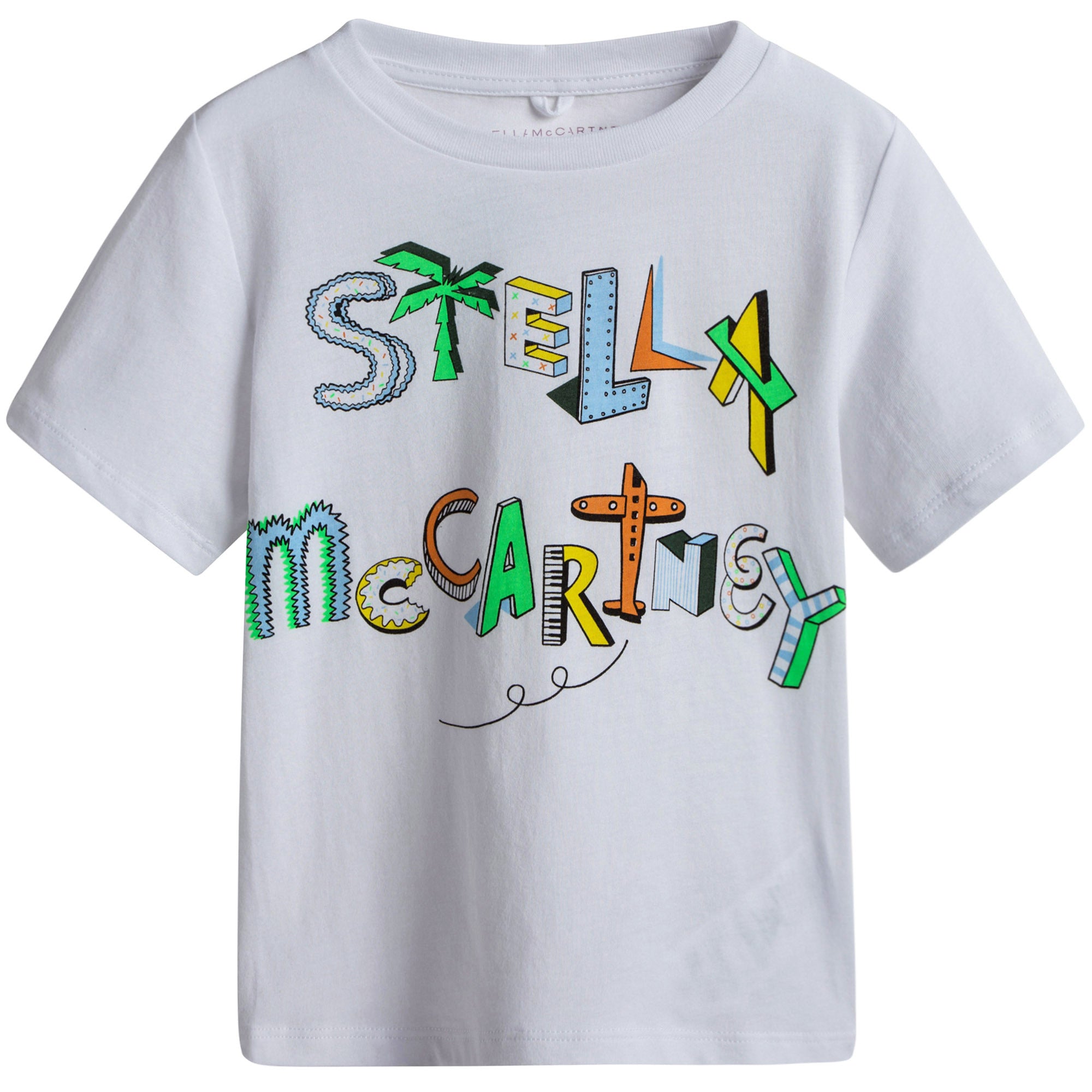 Girls White Logo Cotton T-shirt