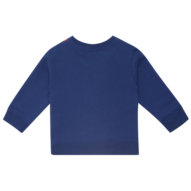 Baby Boys Wave Blue Fancy Printed Cotton Sweatshirt - CÉMAROSE | Children's Fashion Store - 3