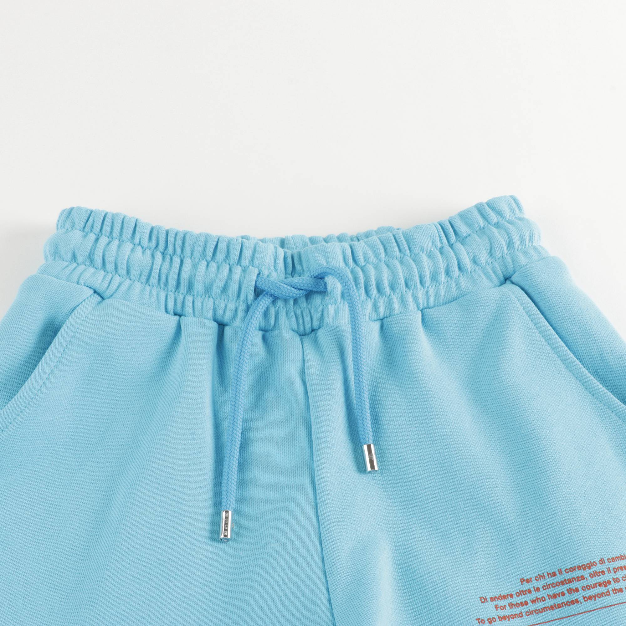 Girls Blue Logo Organic Fleece Shorts