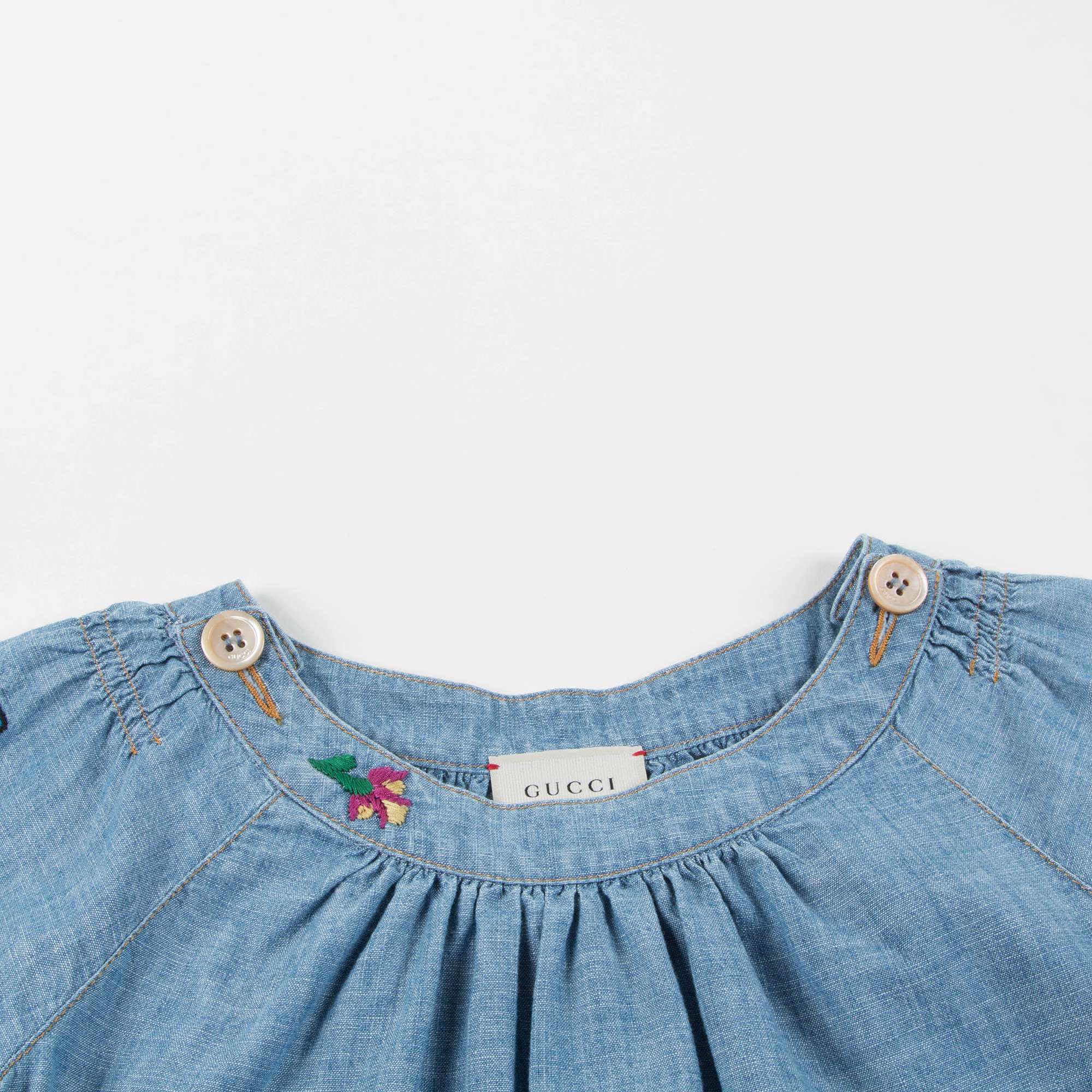 Girls Blue Embroidery Dress