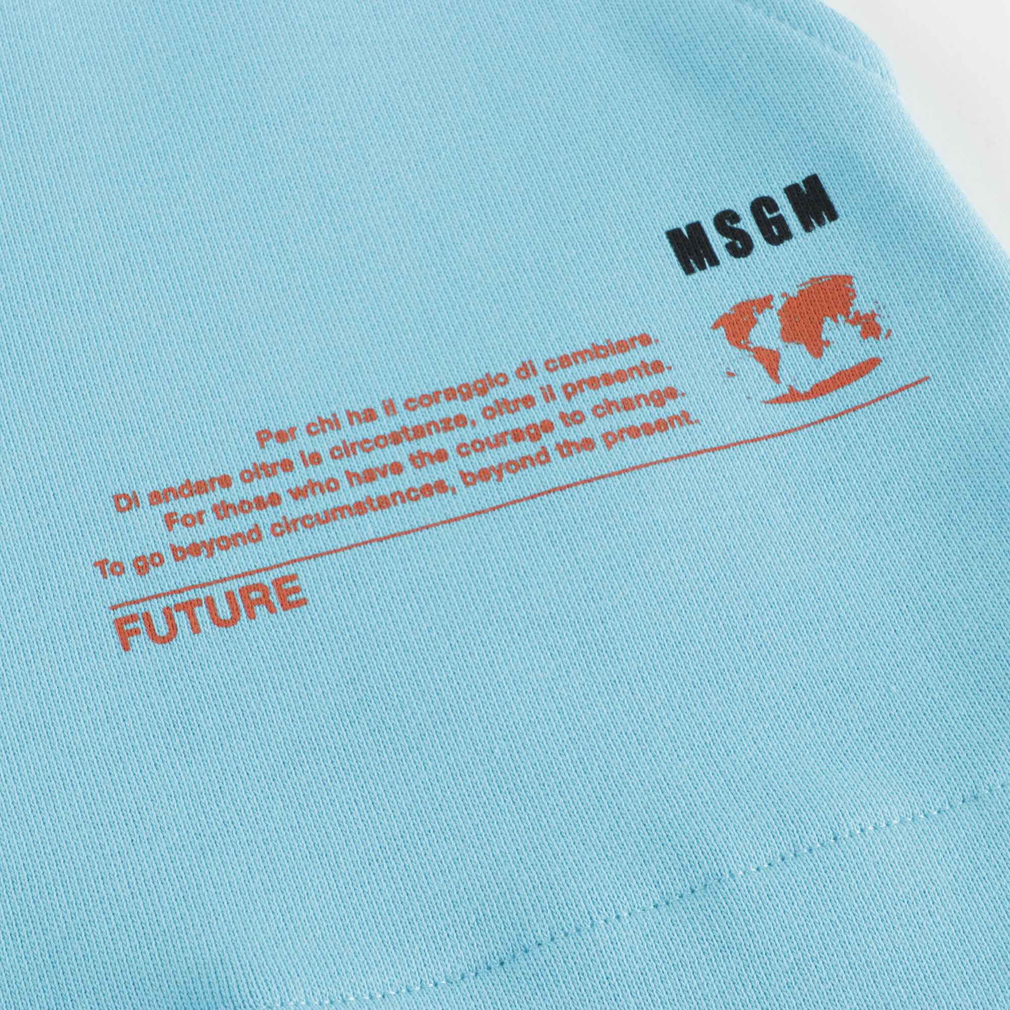 Girls Blue Logo Organic Fleece Shorts