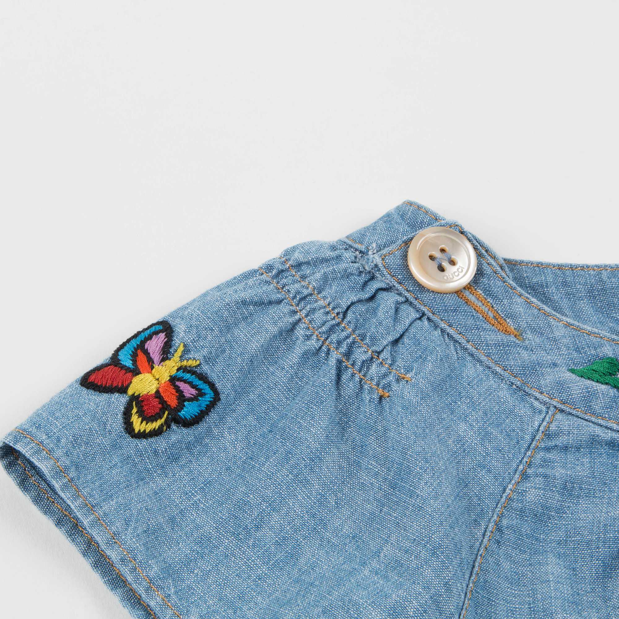 Girls Blue Embroidery Dress