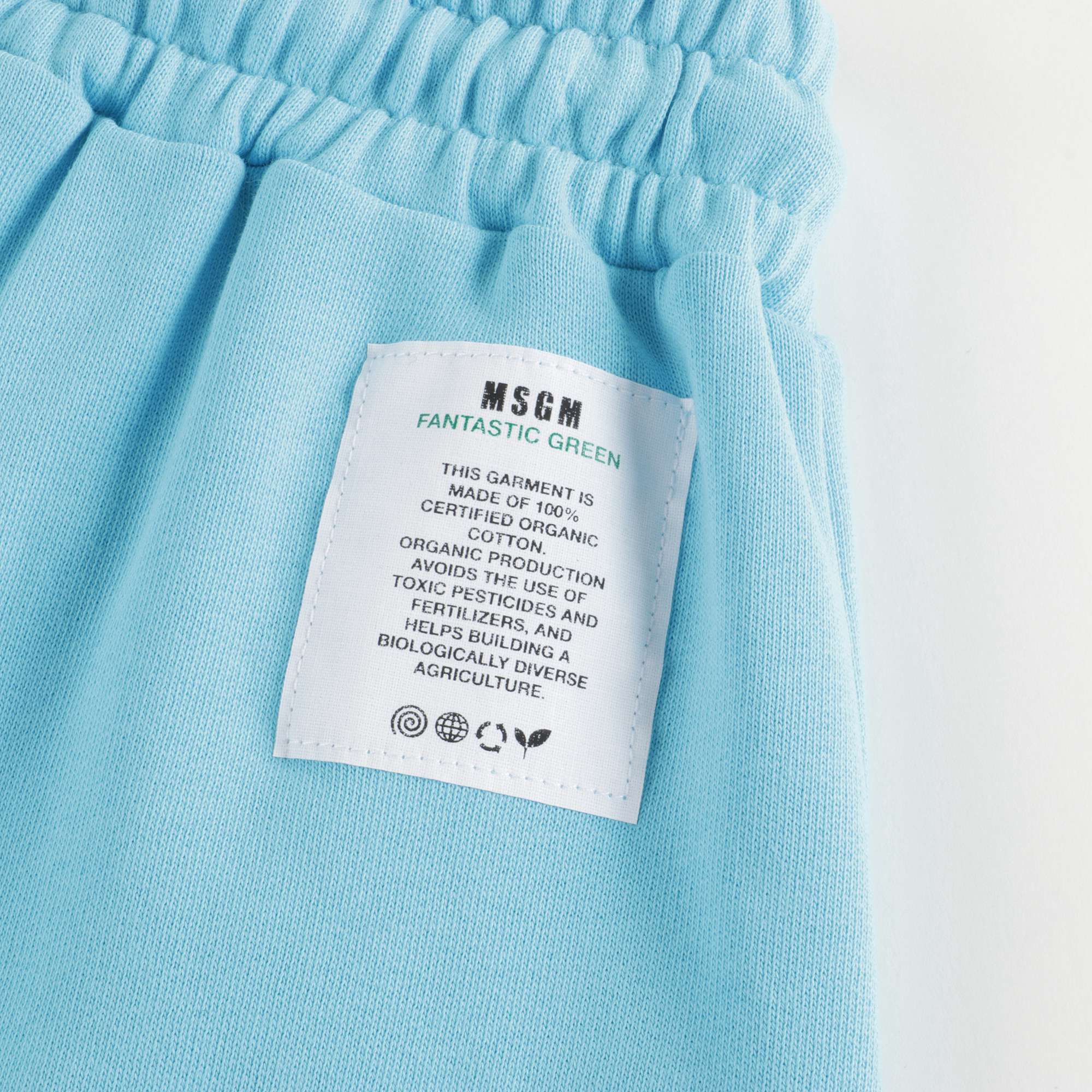 Girls Blue Logo Organic Fleece Shorts