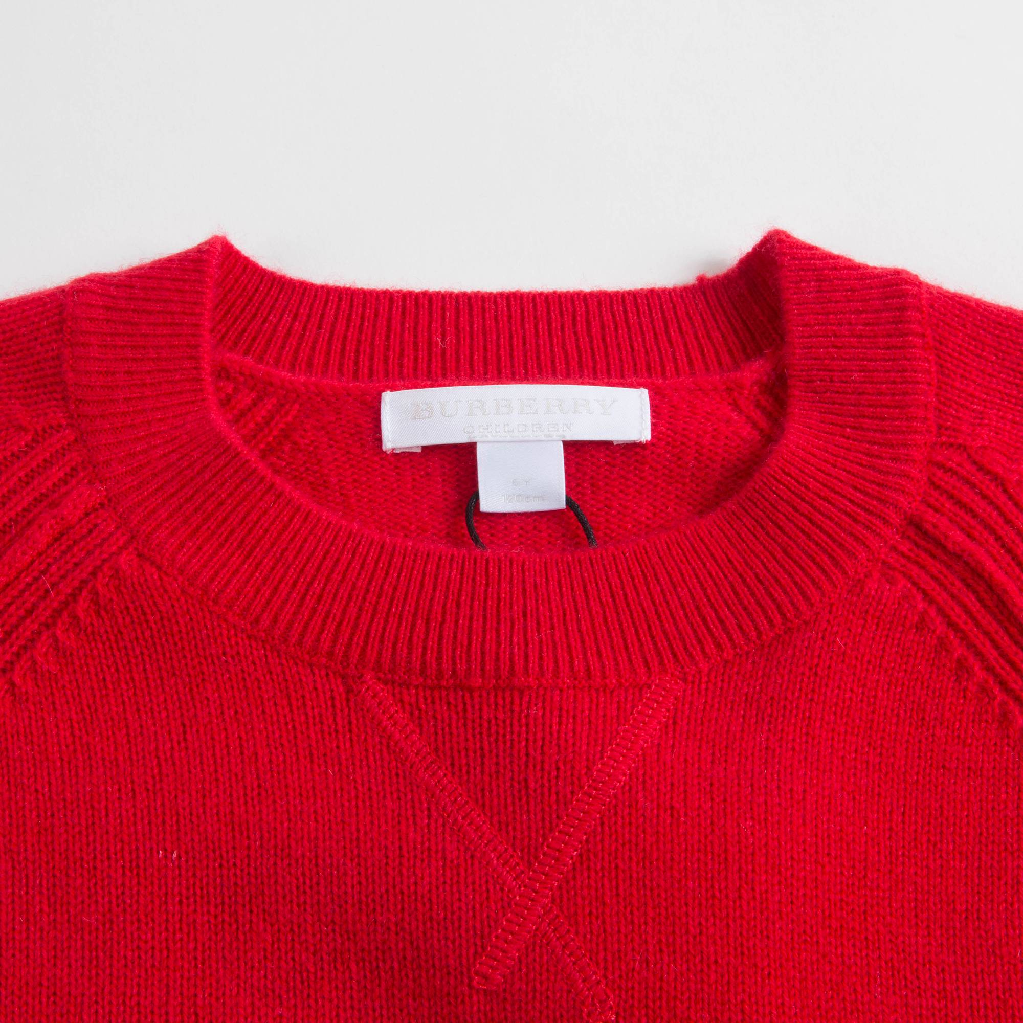 Boys Bright Red Cashmere Sweater