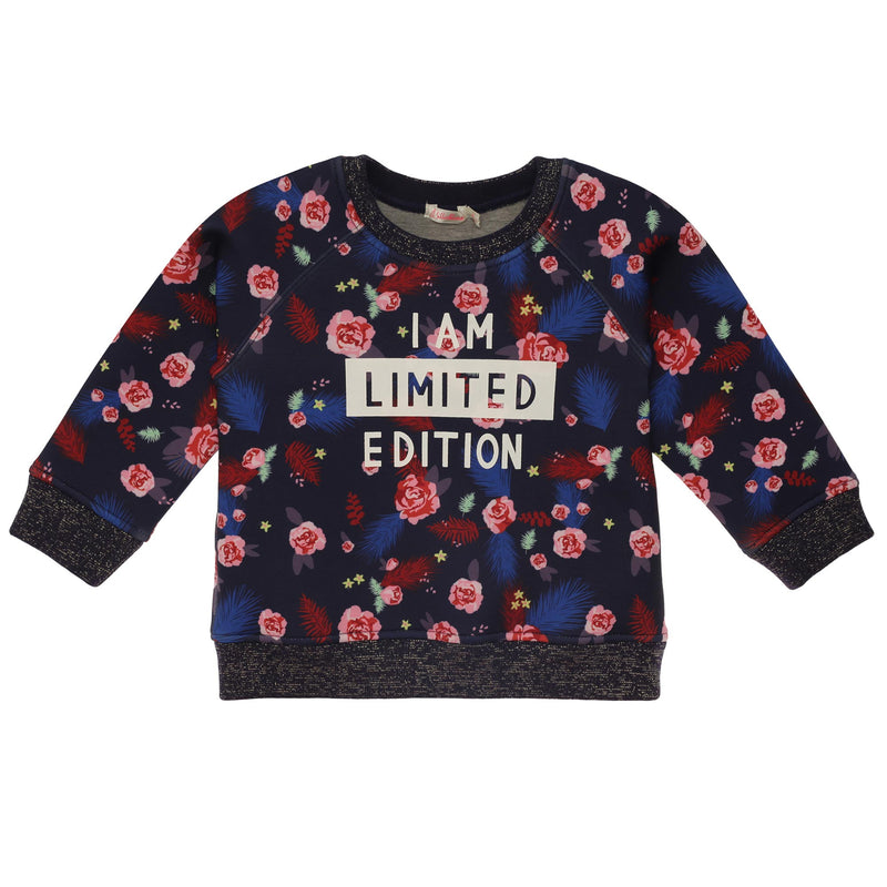 Girls Multicolor Printed Trims Cotton Sweatshirt - CÉMAROSE | Children's Fashion Store - 1