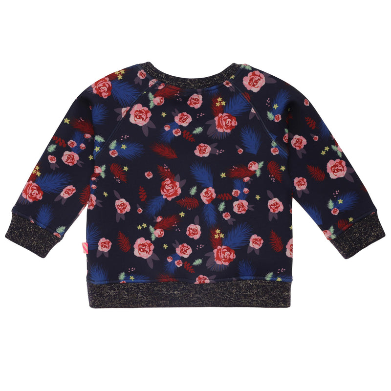 Girls Multicolor Printed Trims Cotton Sweatshirt - CÉMAROSE | Children's Fashion Store - 2