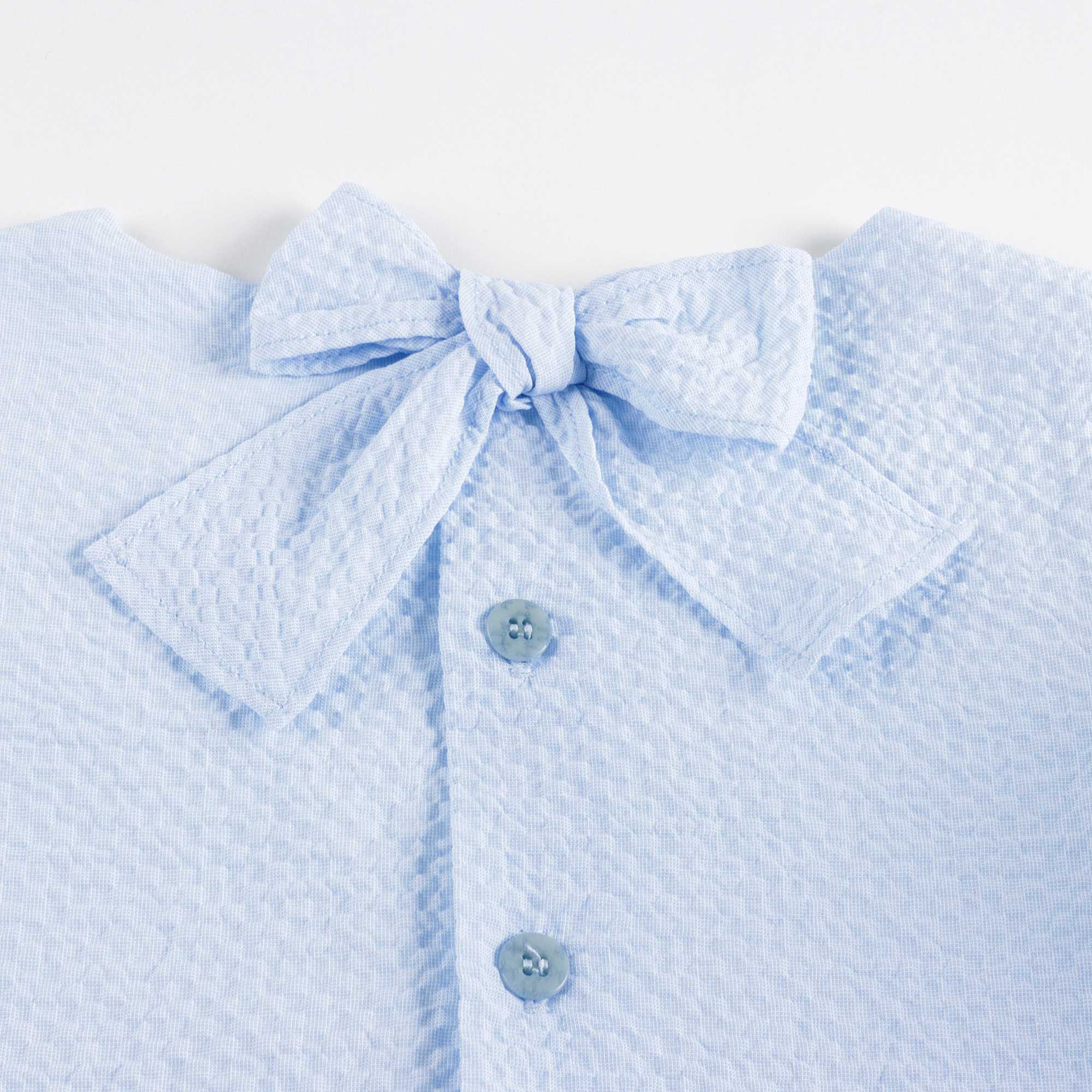 Girls Light Blue Cotton Dress