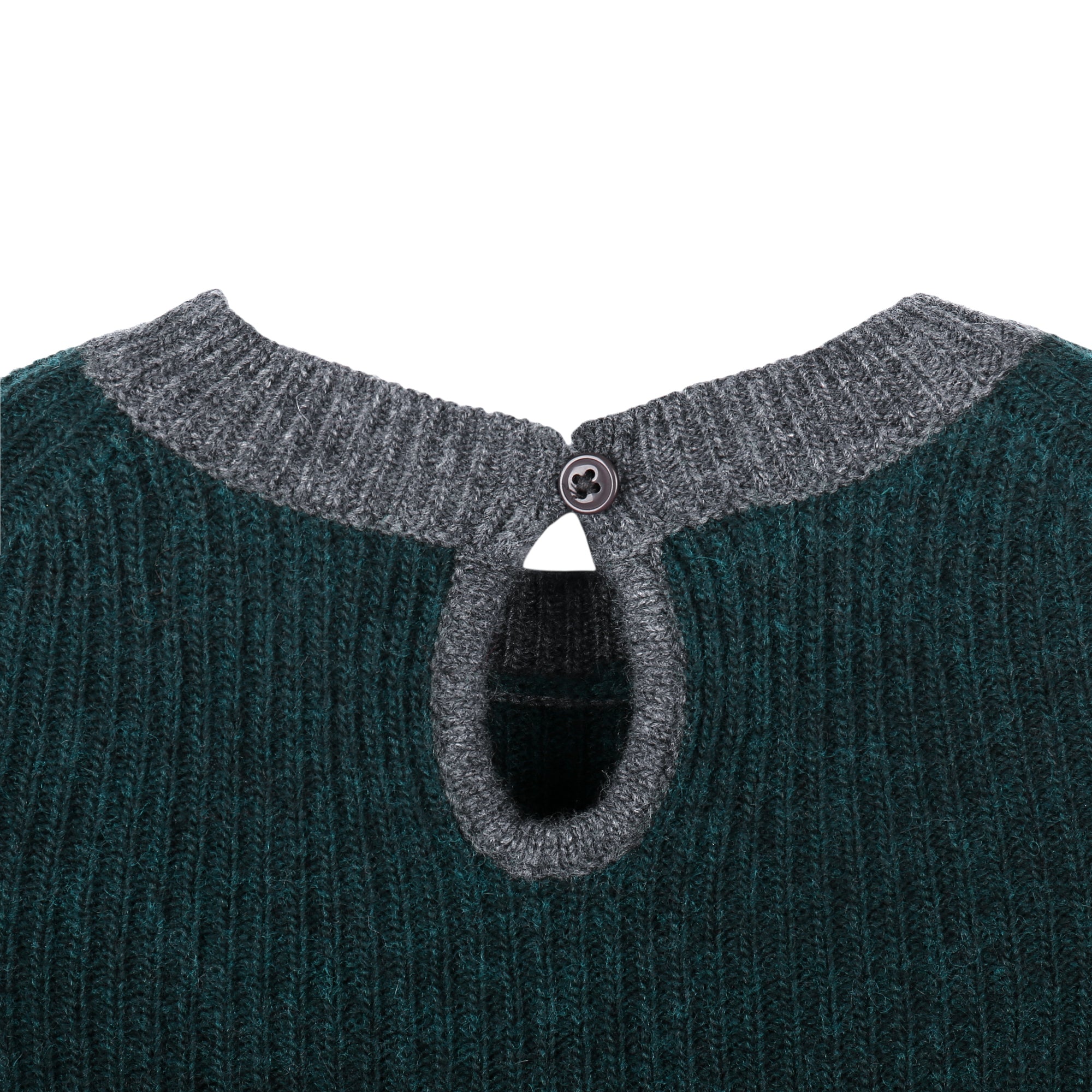 Girls Dark Green & Black Knitted Dress