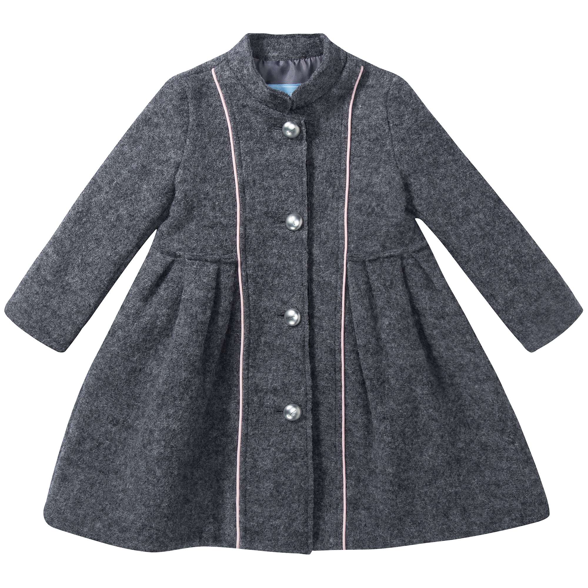 Girls Grigio & Rosa Wool  Coat