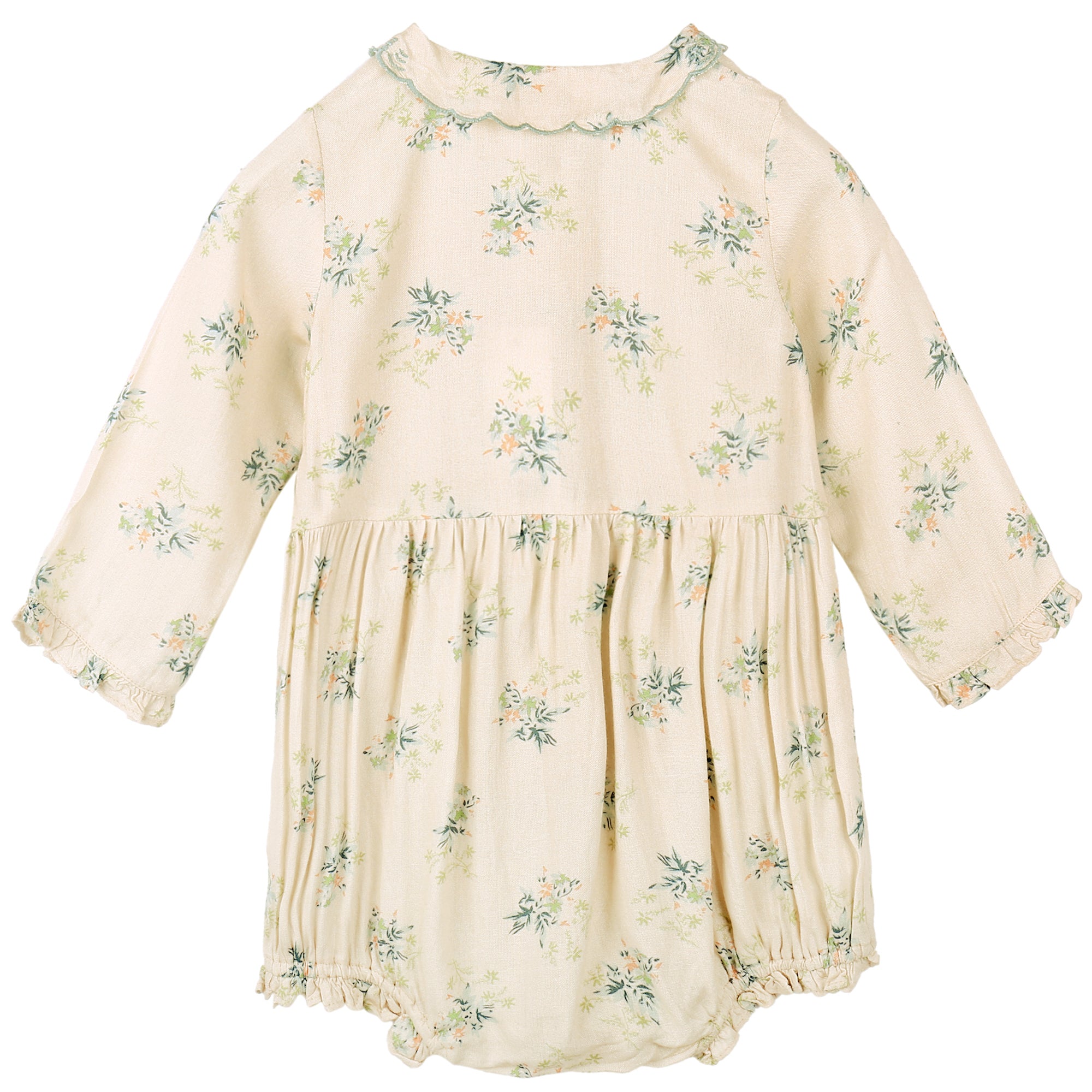 Baby Girls Ivory Flowers Printed Babysuit