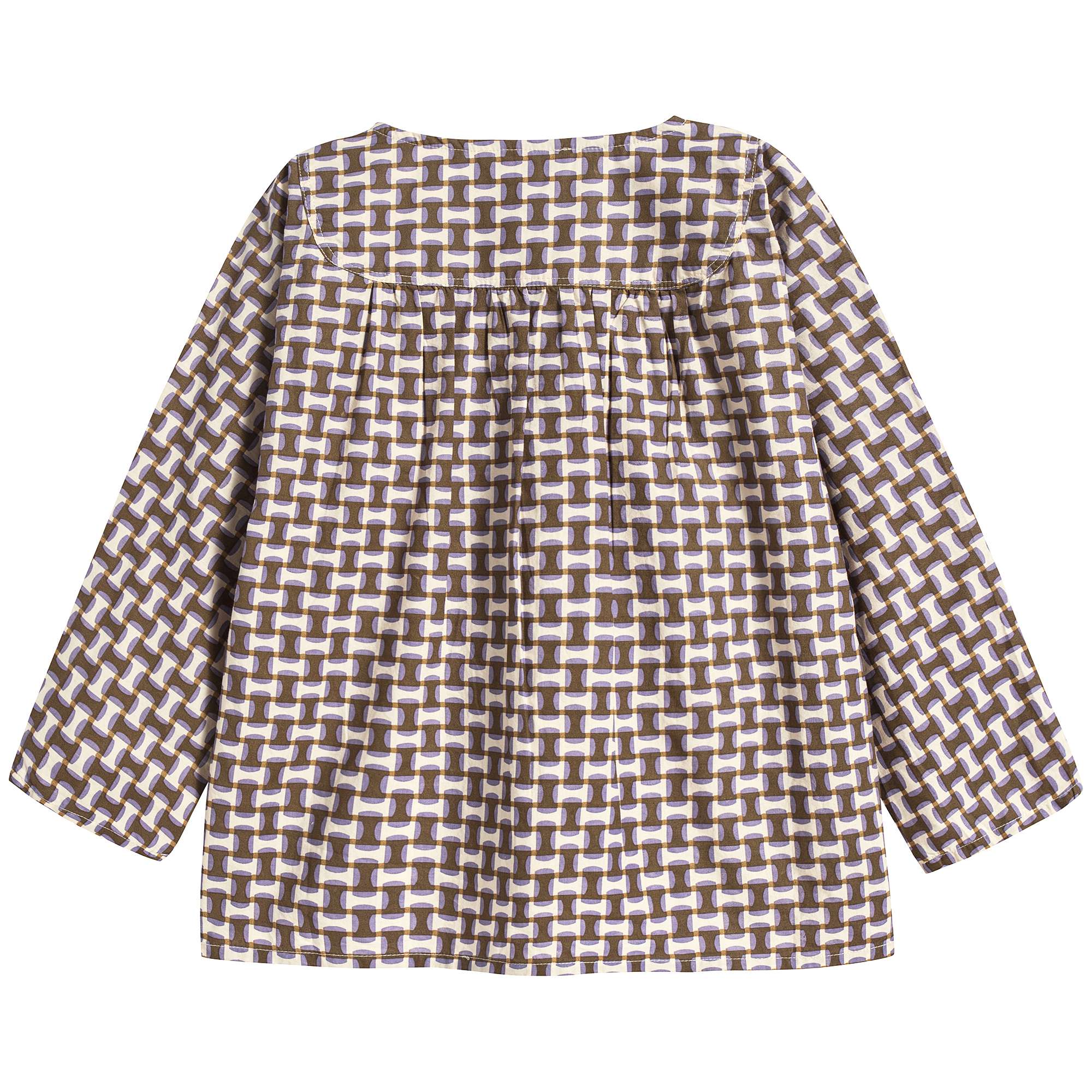 Girls Lilac Geo Print Cotton Top